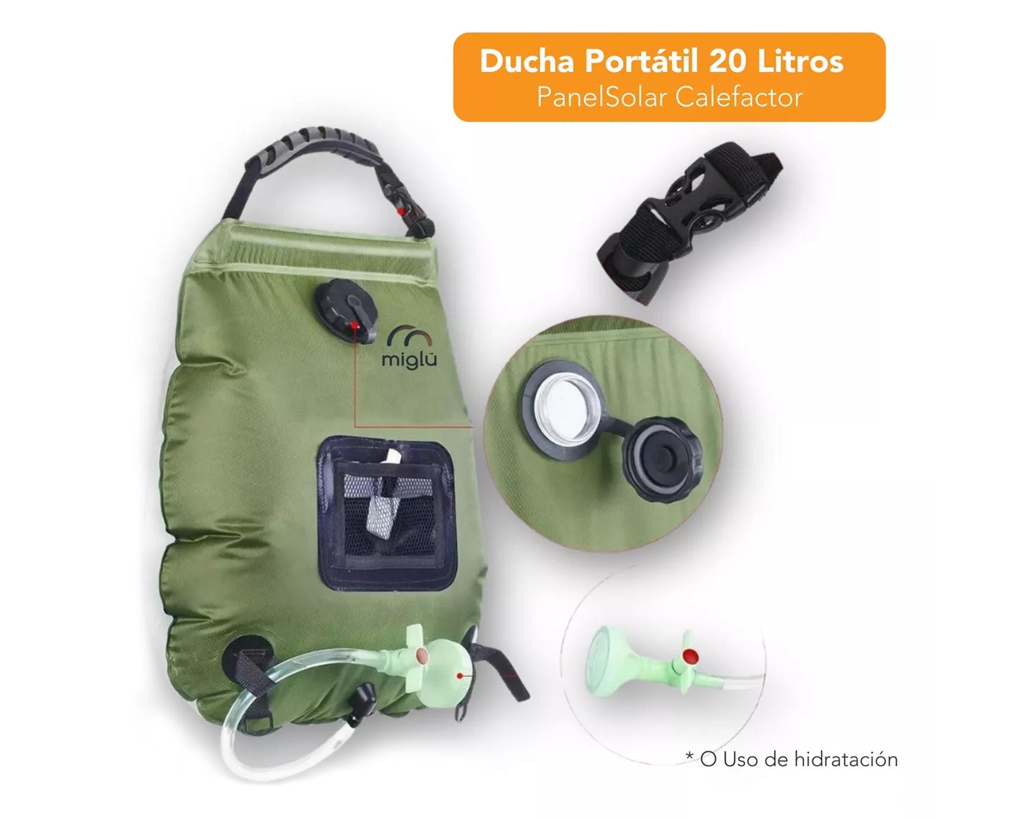 Baño químico portátil + ducha solar 20 lt + caseta verde-2
