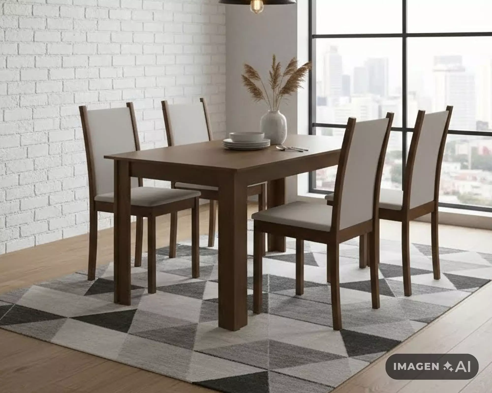 Comedor 6 sillas Ana 76x136x75 cm-4