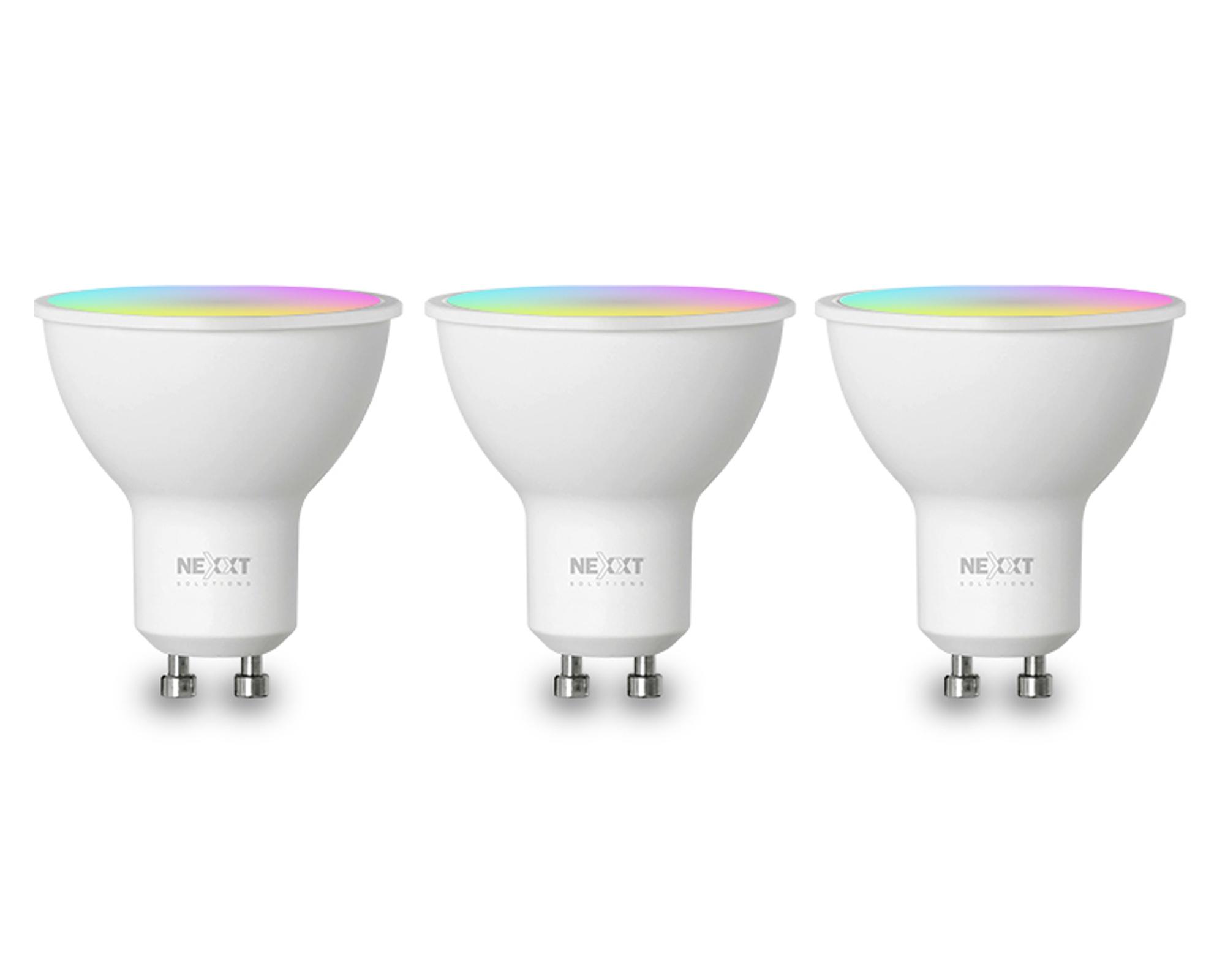 Ampolleta smart LED multicolor GU10 RGB 3 unidades-0