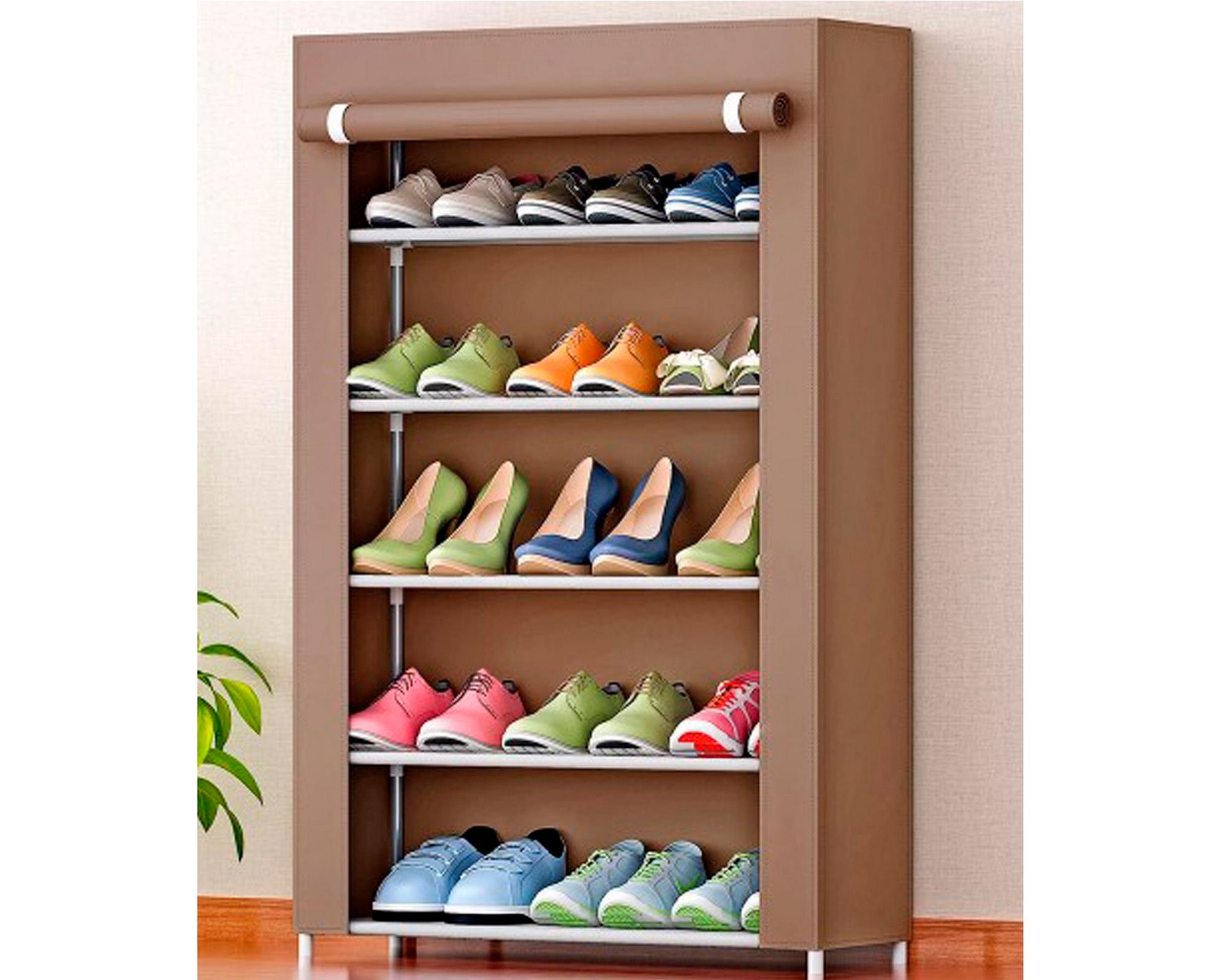 Zapatero organizador 5 Niveles Café 25x58x5 cm-1