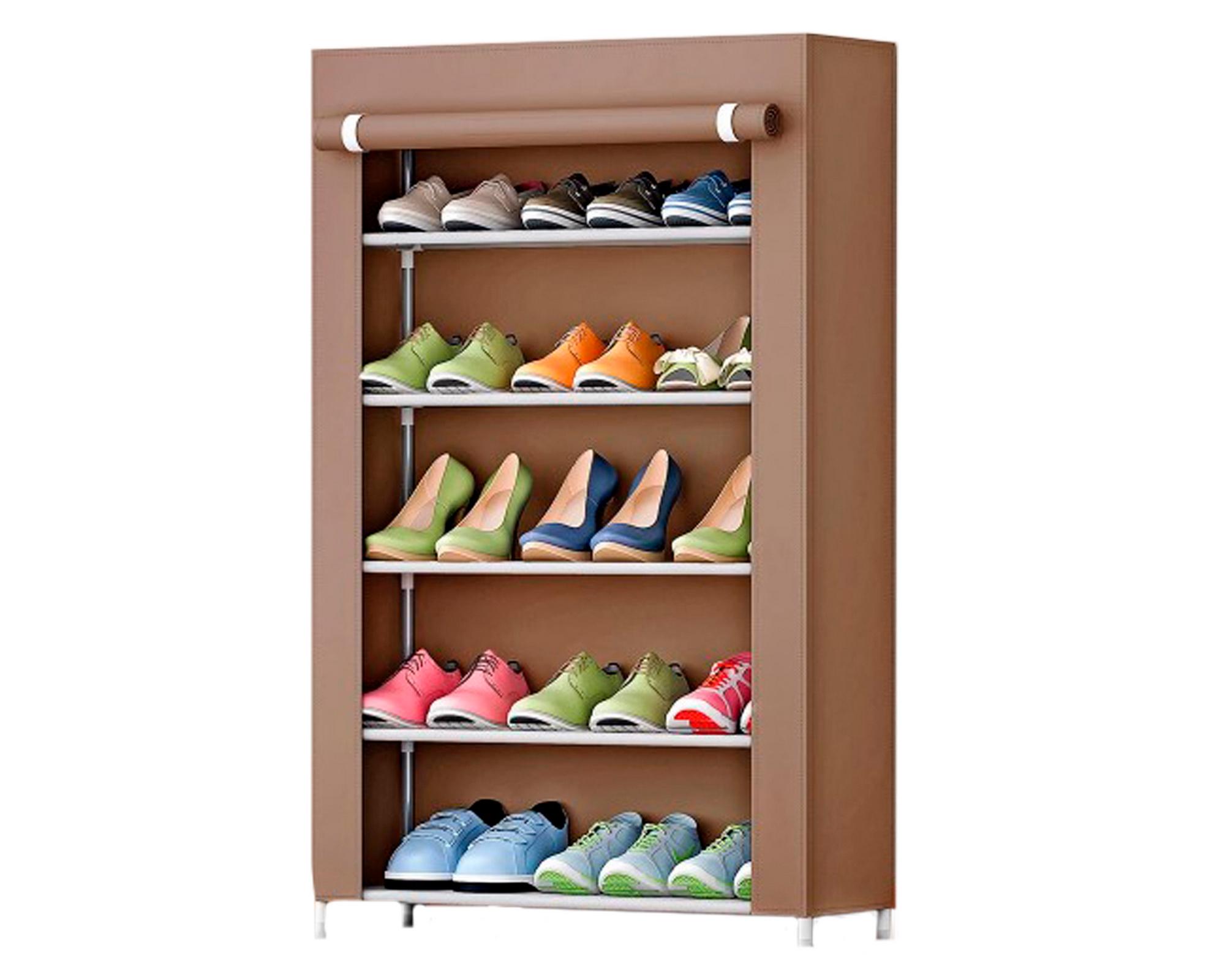 Zapatero organizador 5 Niveles Café 25x58x5 cm-0