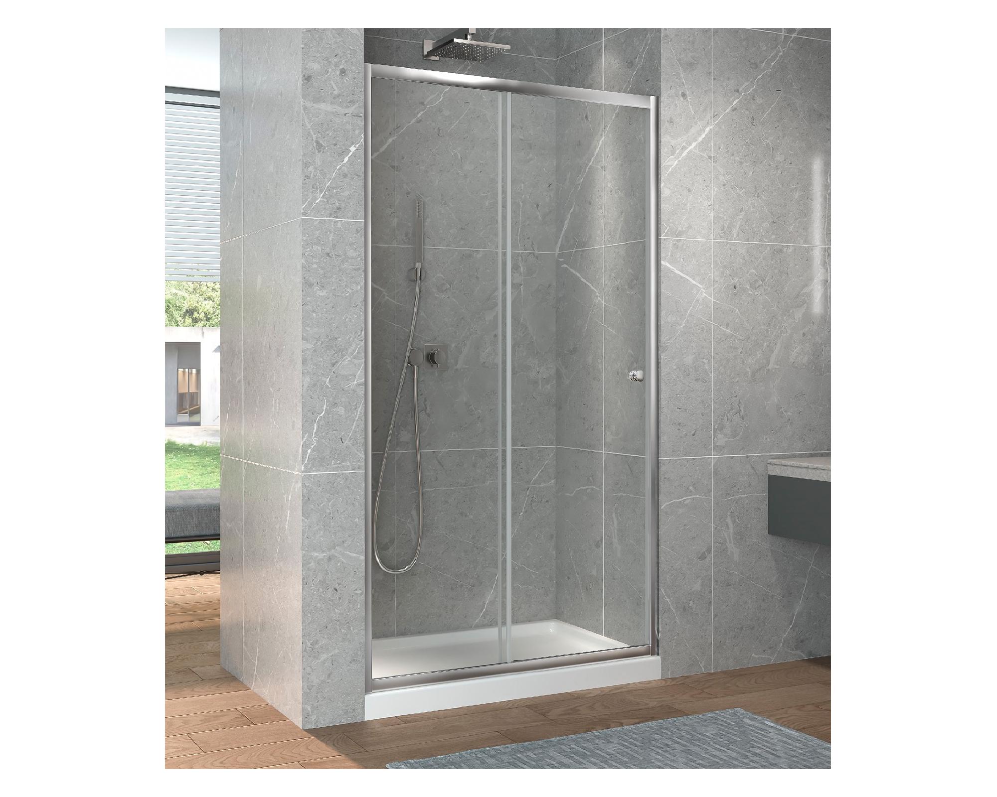 Mampara Eko perfil cromado 190x120x3.5 cm-0