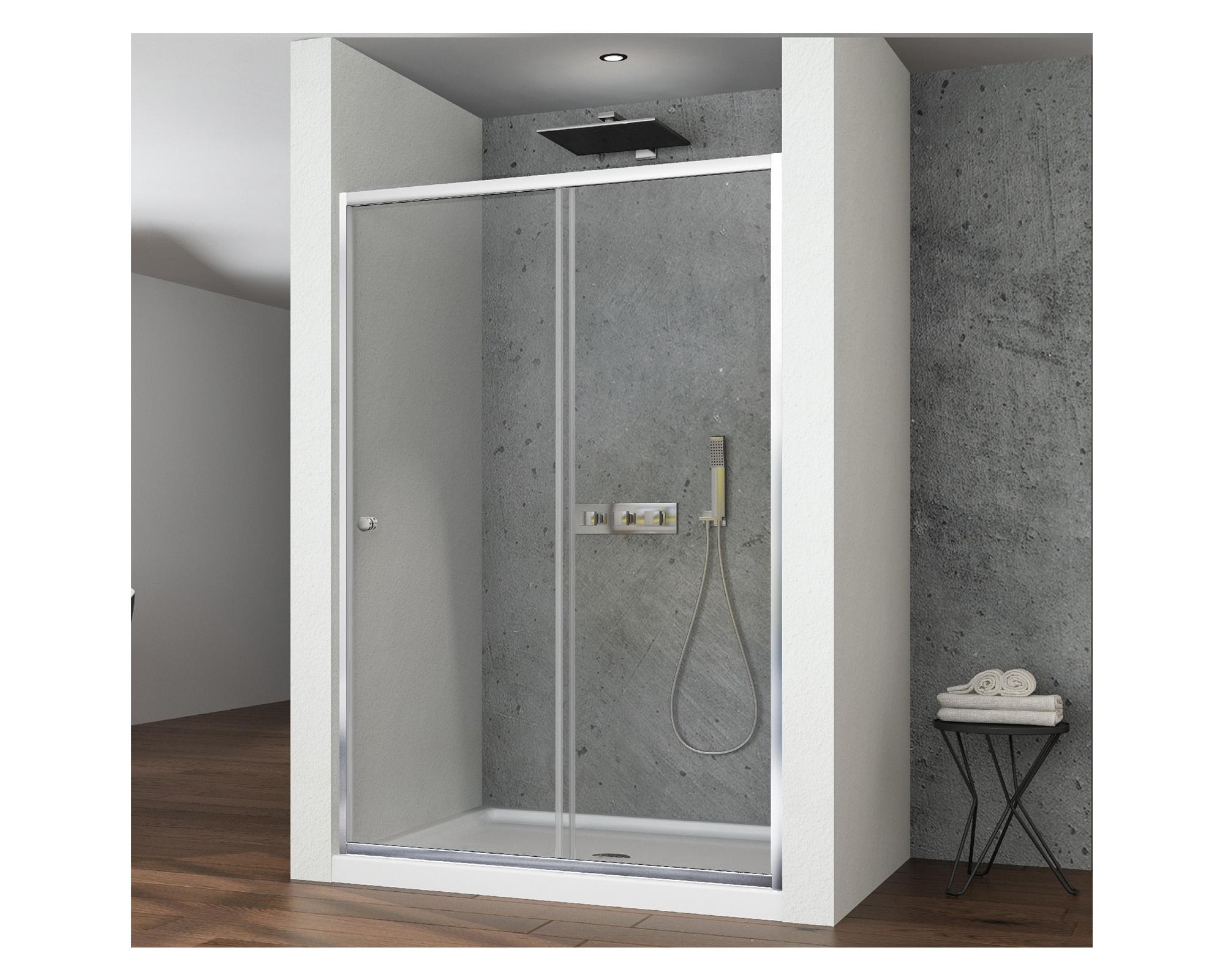 Mampara Eko perfil cromado 190x120x3.5 cm-1