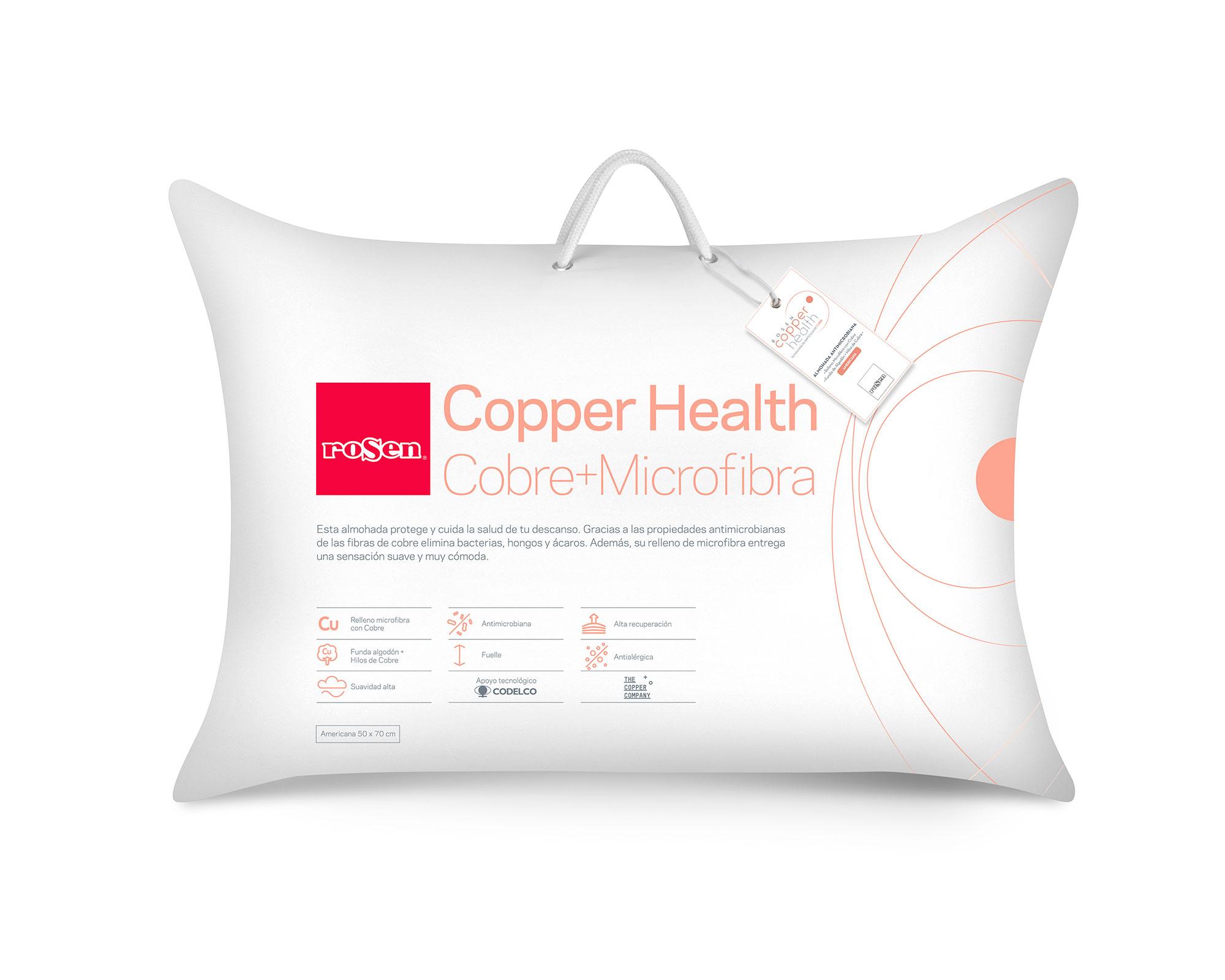 Almohada microfibra 50x70 cm Copper Health blanco-0