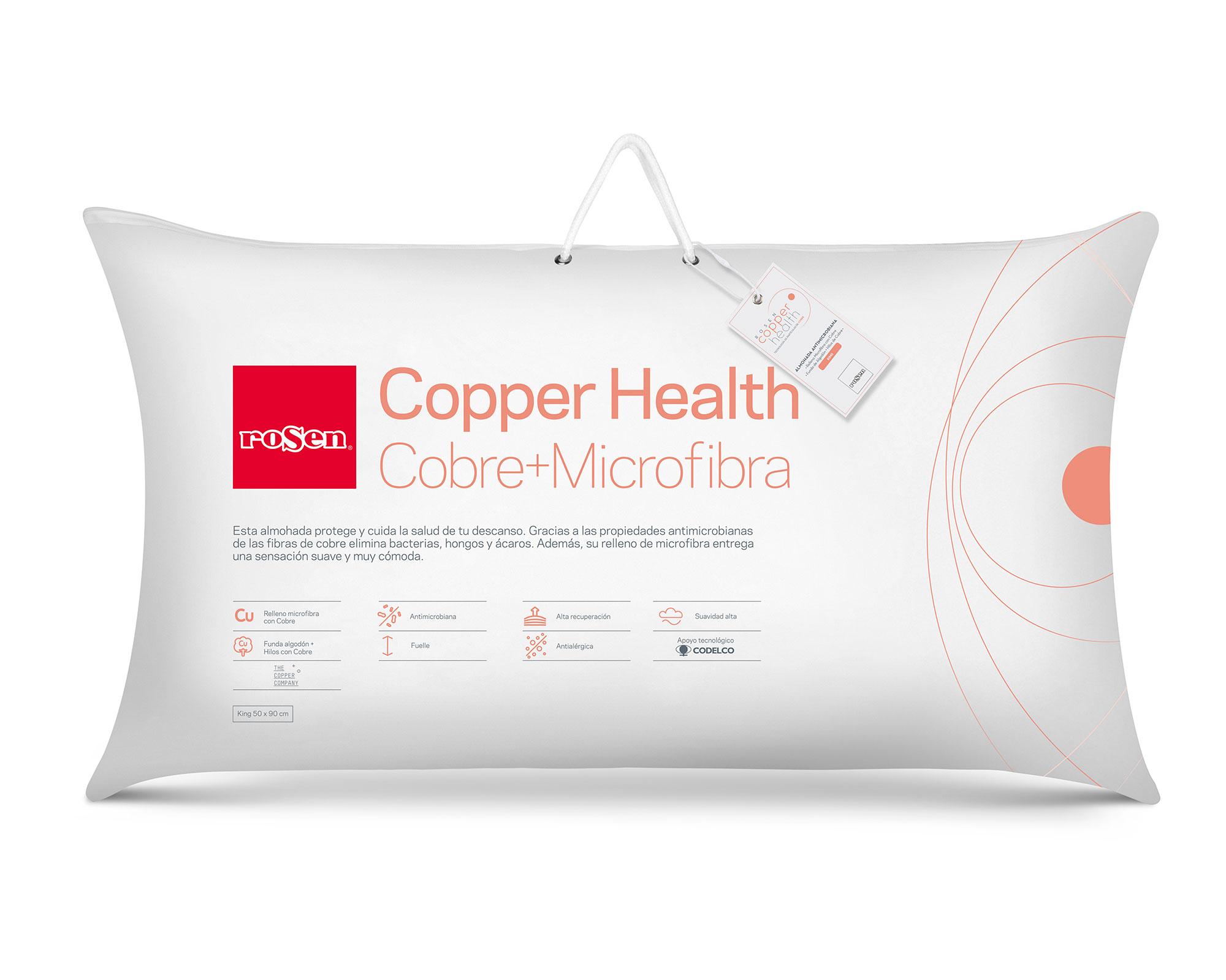 Almohada microfibra 50x90 cm Copper health blanco-0
