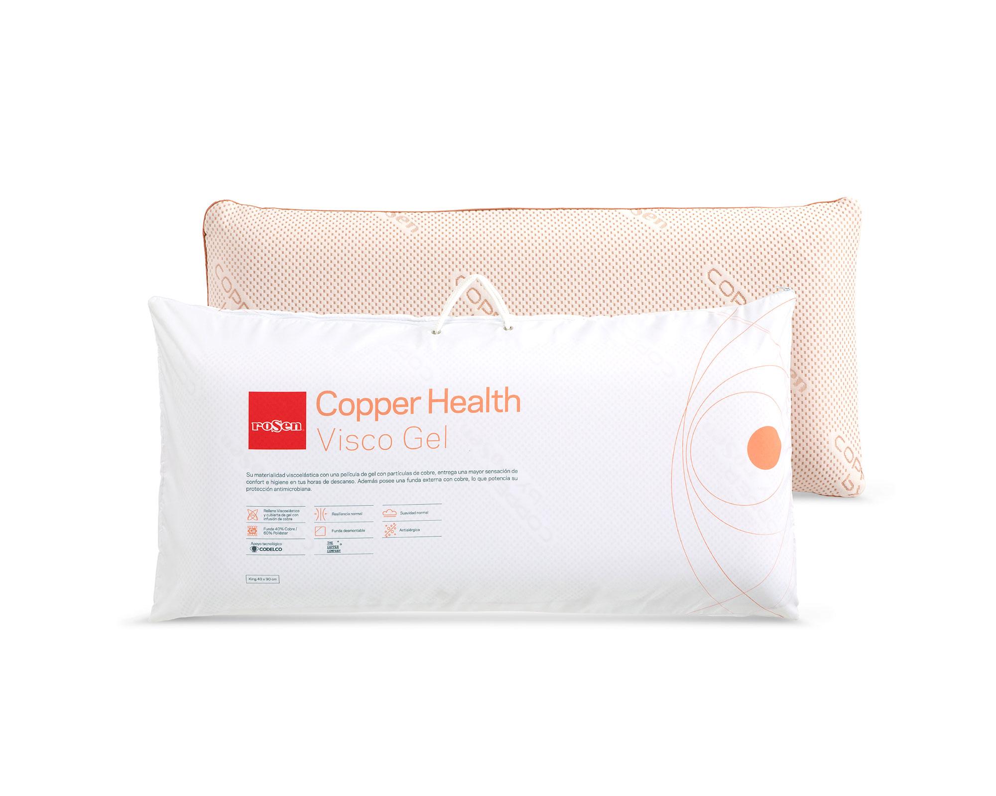 Almohada viscogel 40x90 cm Copper health blanco-0