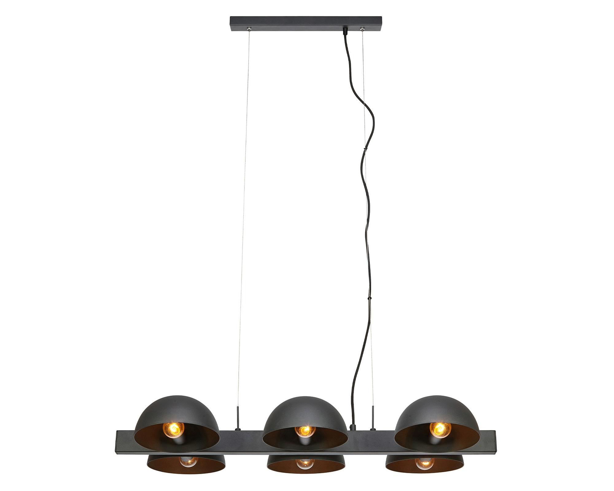 Lámpara colgar 6L E14 Flamingo negro-0