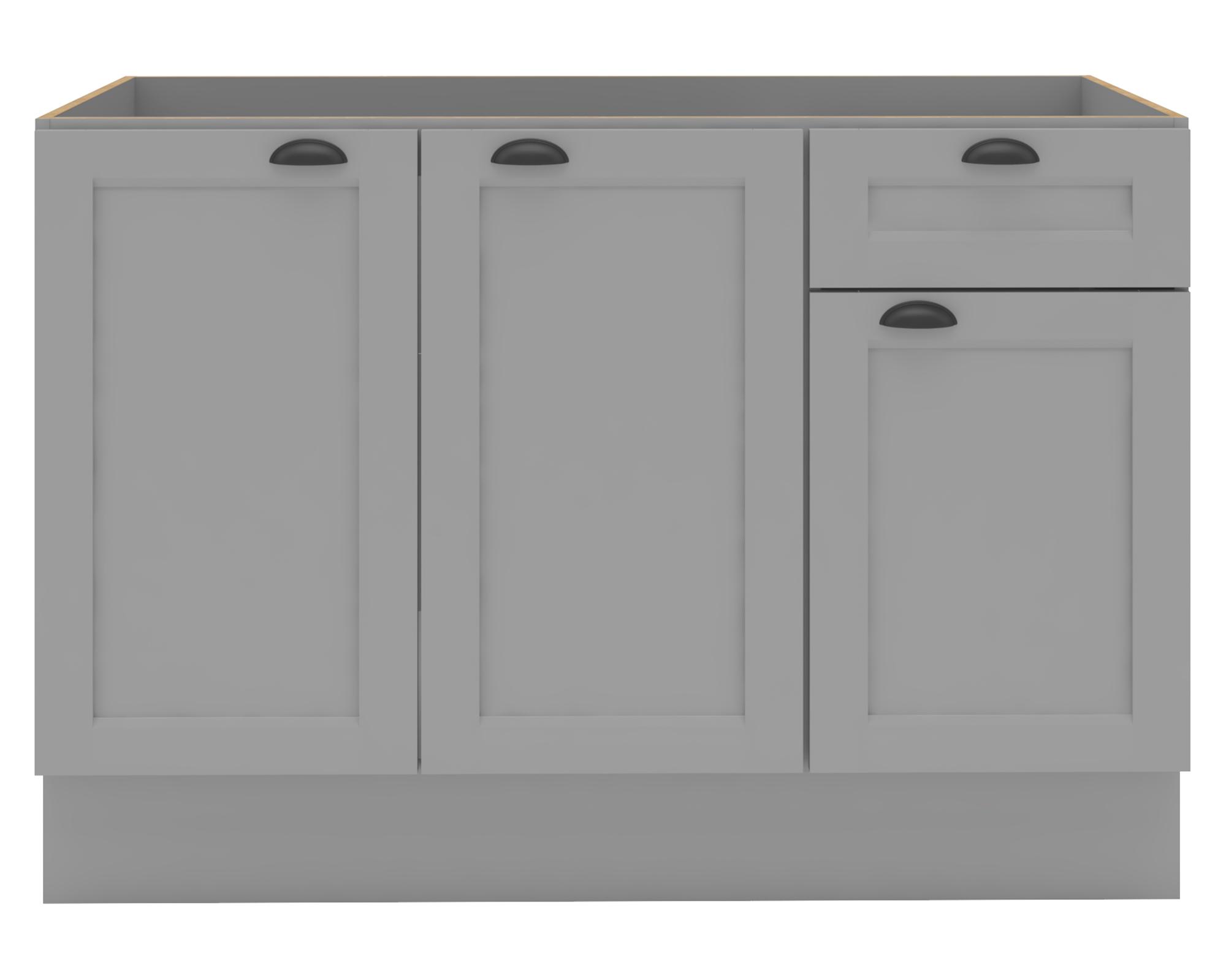 Mueble base cocina 120 cm 3 puertas 1 cajón Premier gris-0