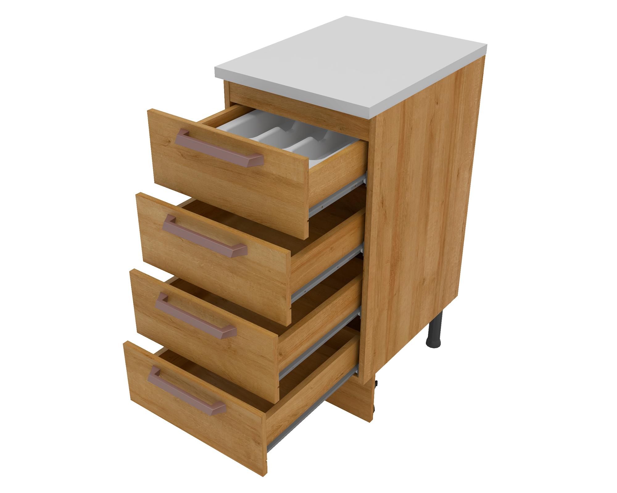 Mueble base cocina 40 cm 4 cajones Minerva Riviera-2