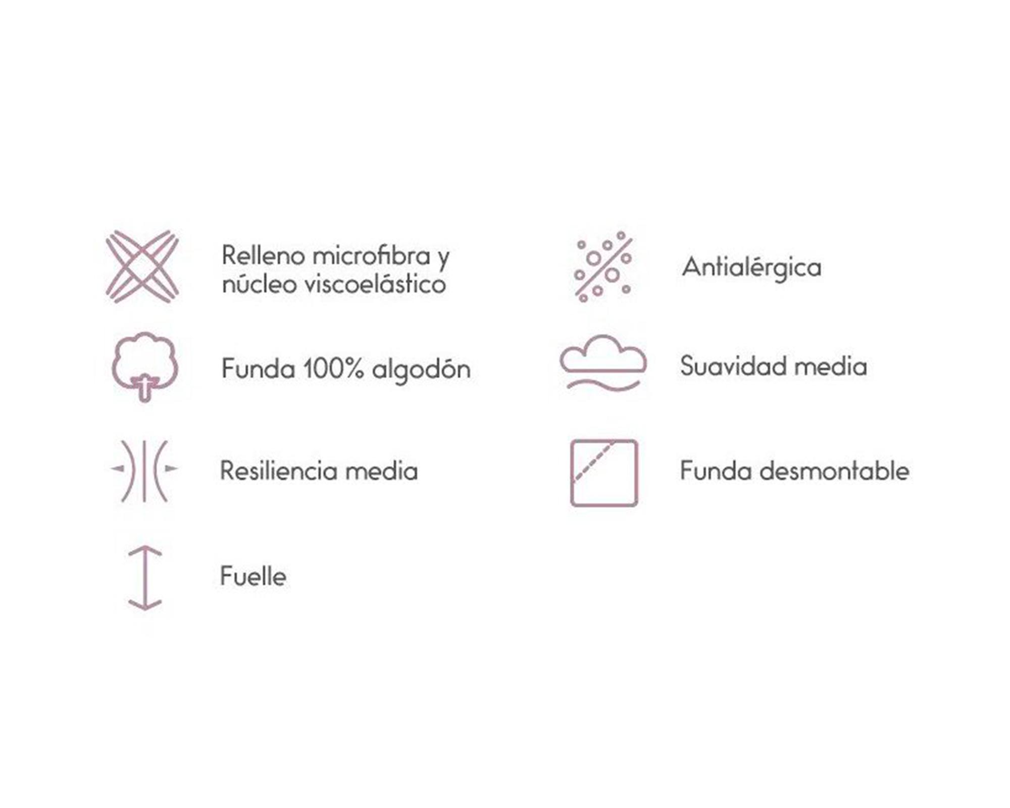 Almohada 50x90 cm Memory Max Plus blanco-3