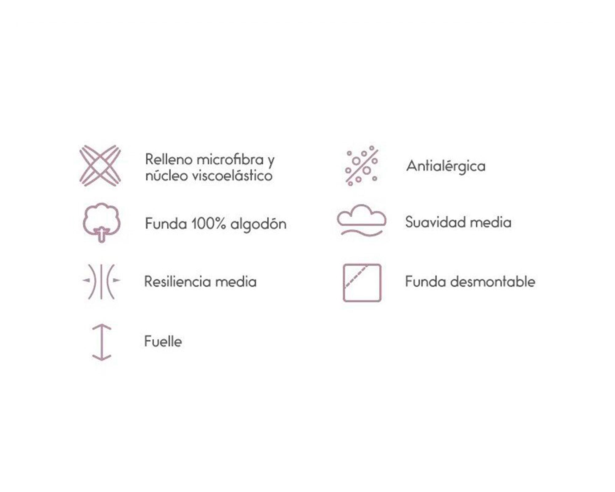 Almohada americana 50x70 cm Memory Max Plus blanco-3