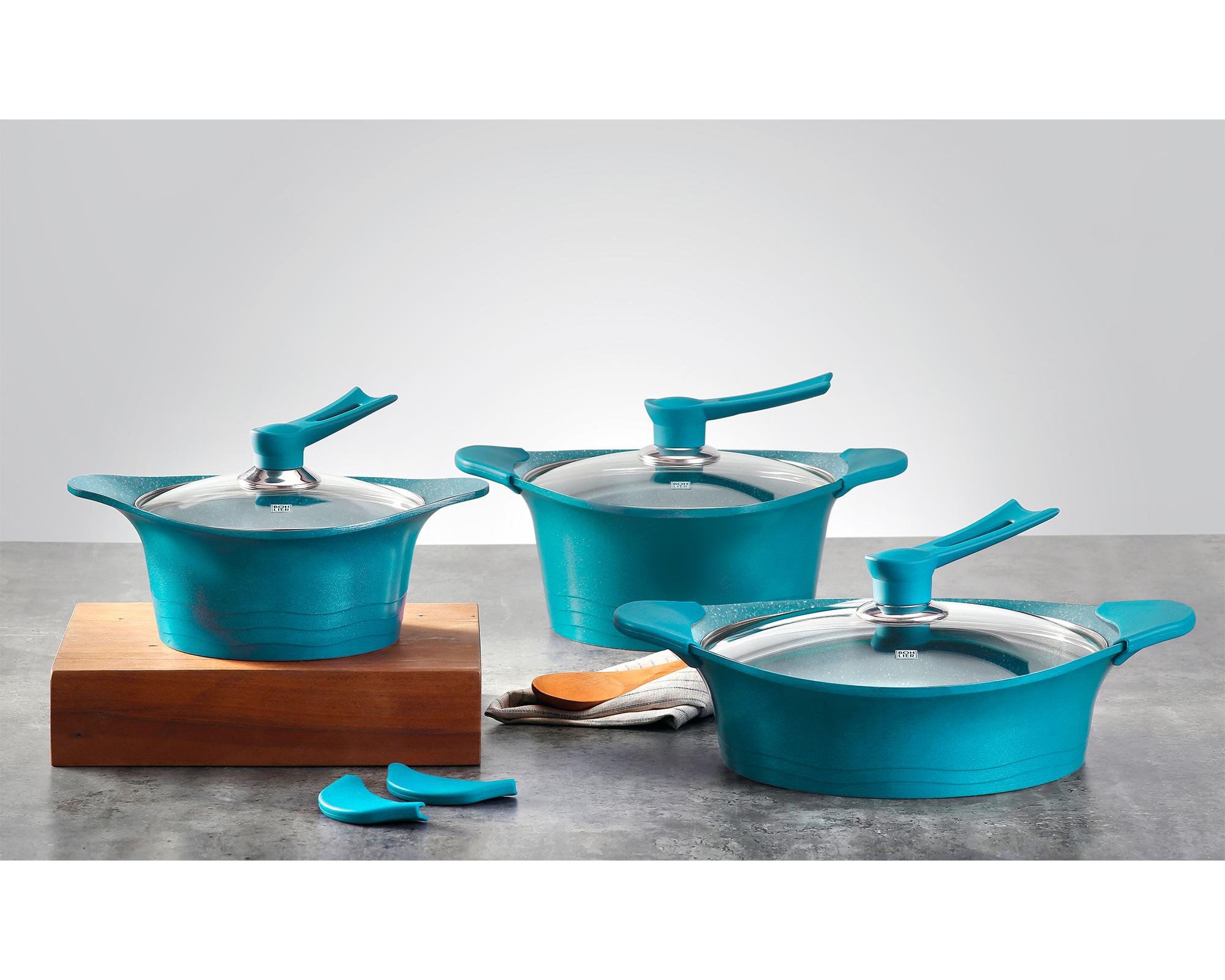 Batería cocina 6 piezas Calypso azul-1