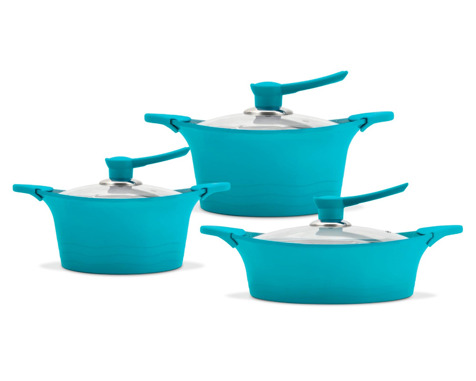 Batería cocina 6 piezas Calypso azul-0