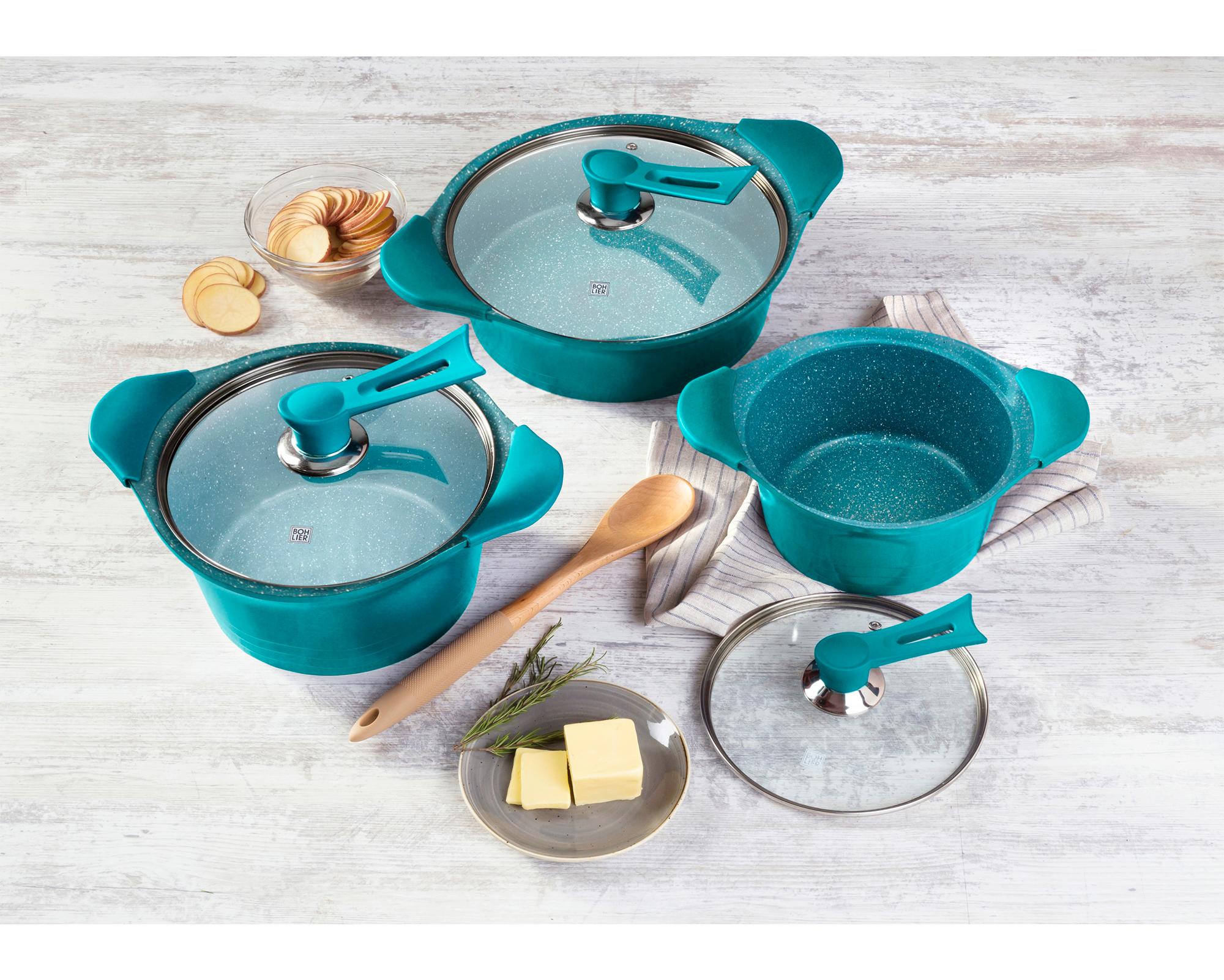 Batería cocina 6 piezas Calypso azul-2