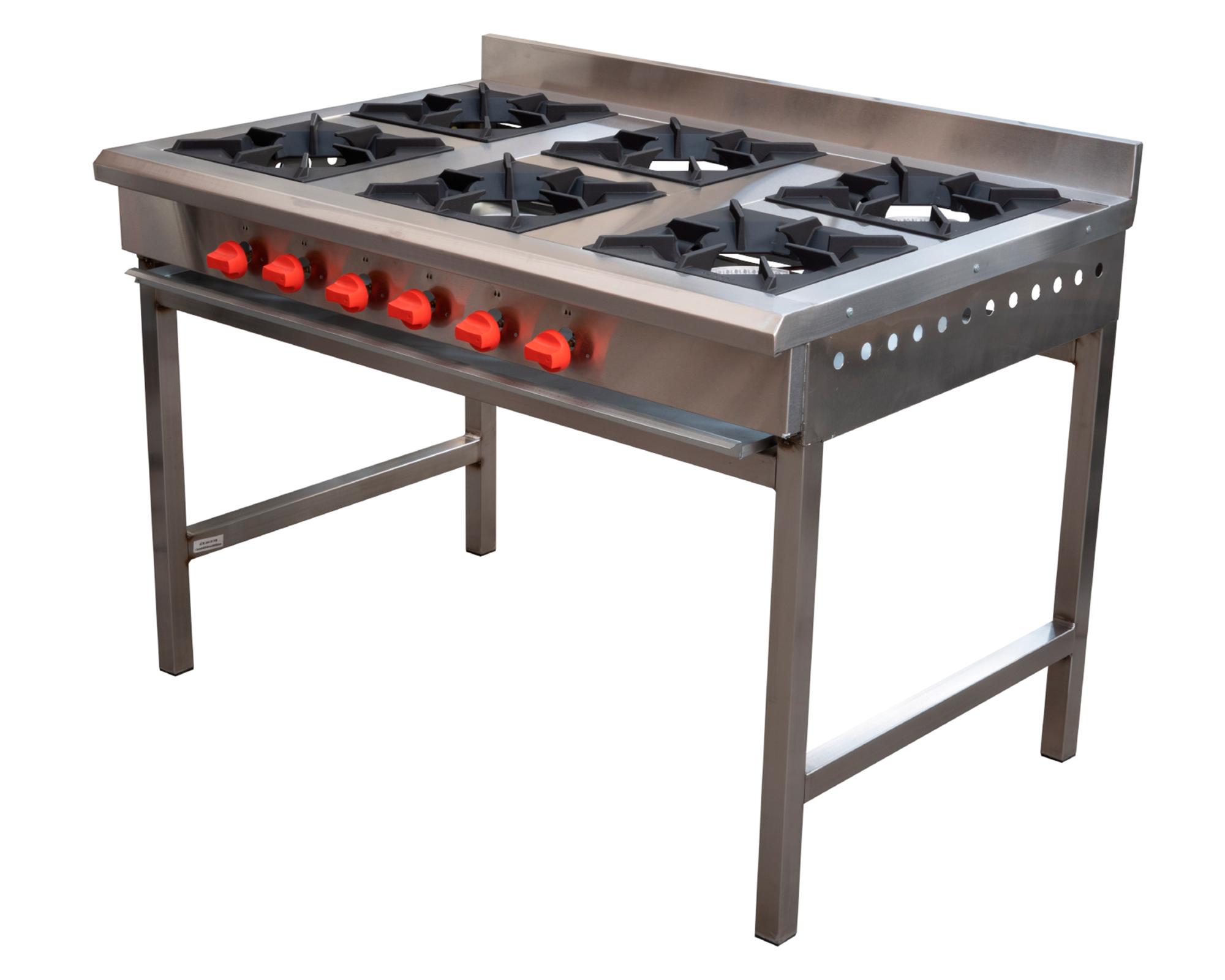 Anafe 6 quemadores N°4 gas natural gris-1