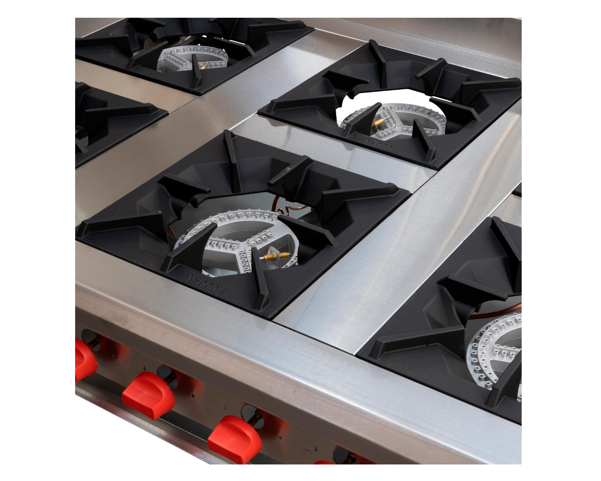 Anafe 6 quemadores N°4 gas natural gris-2