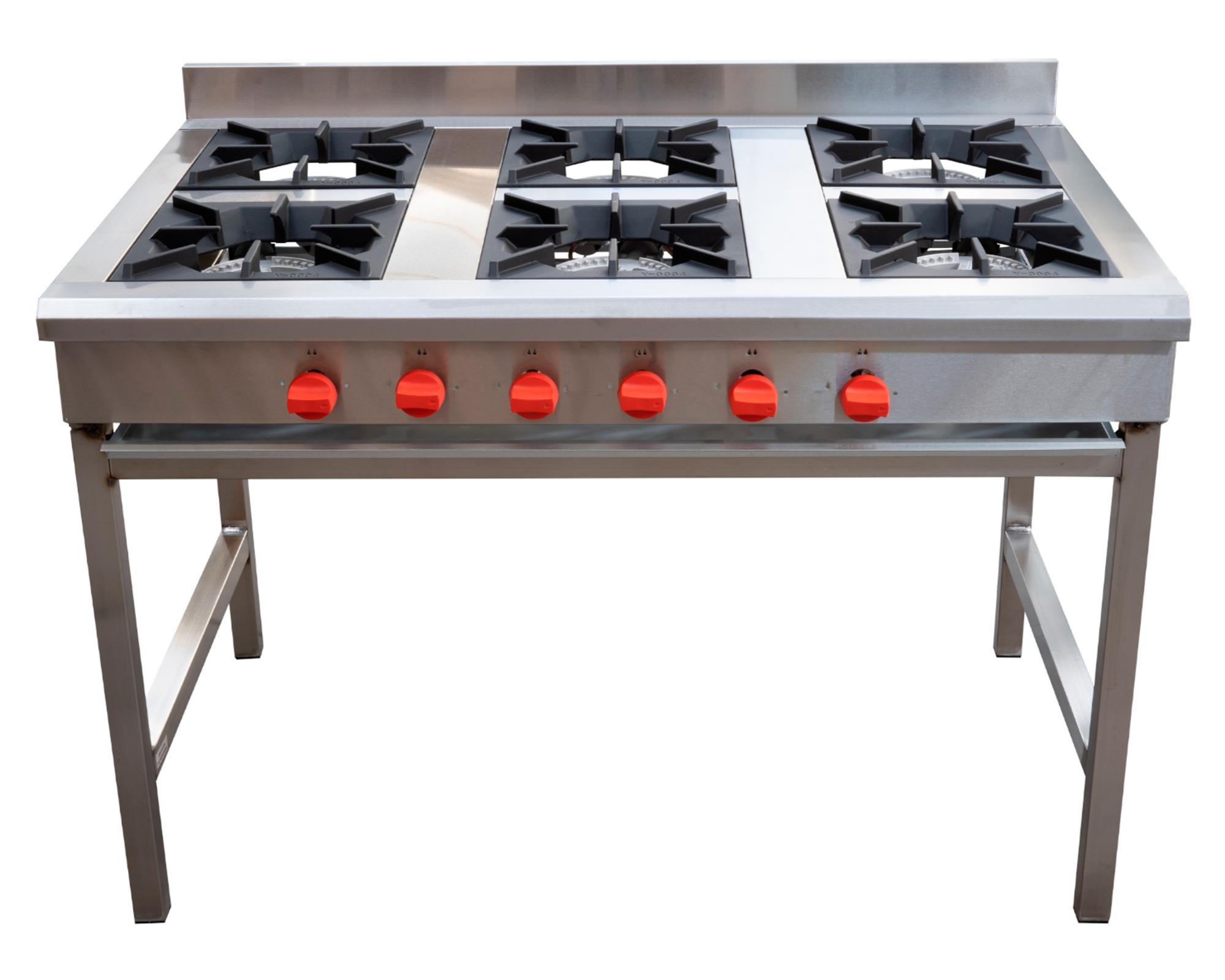 Anafe 6 quemadores N°4 gas natural gris-0