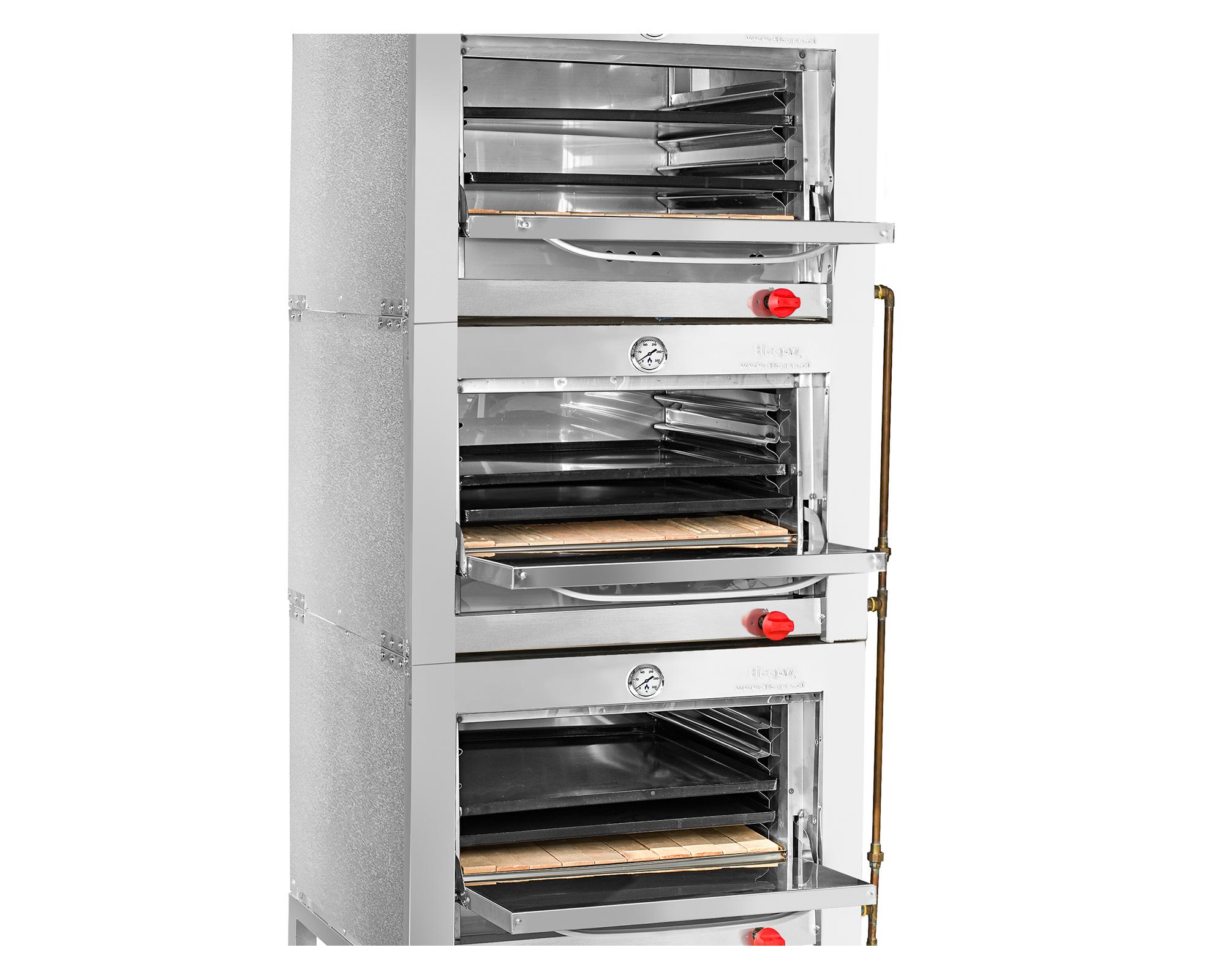 Horno 3 cámaras inox. 65x65 gas natural-2