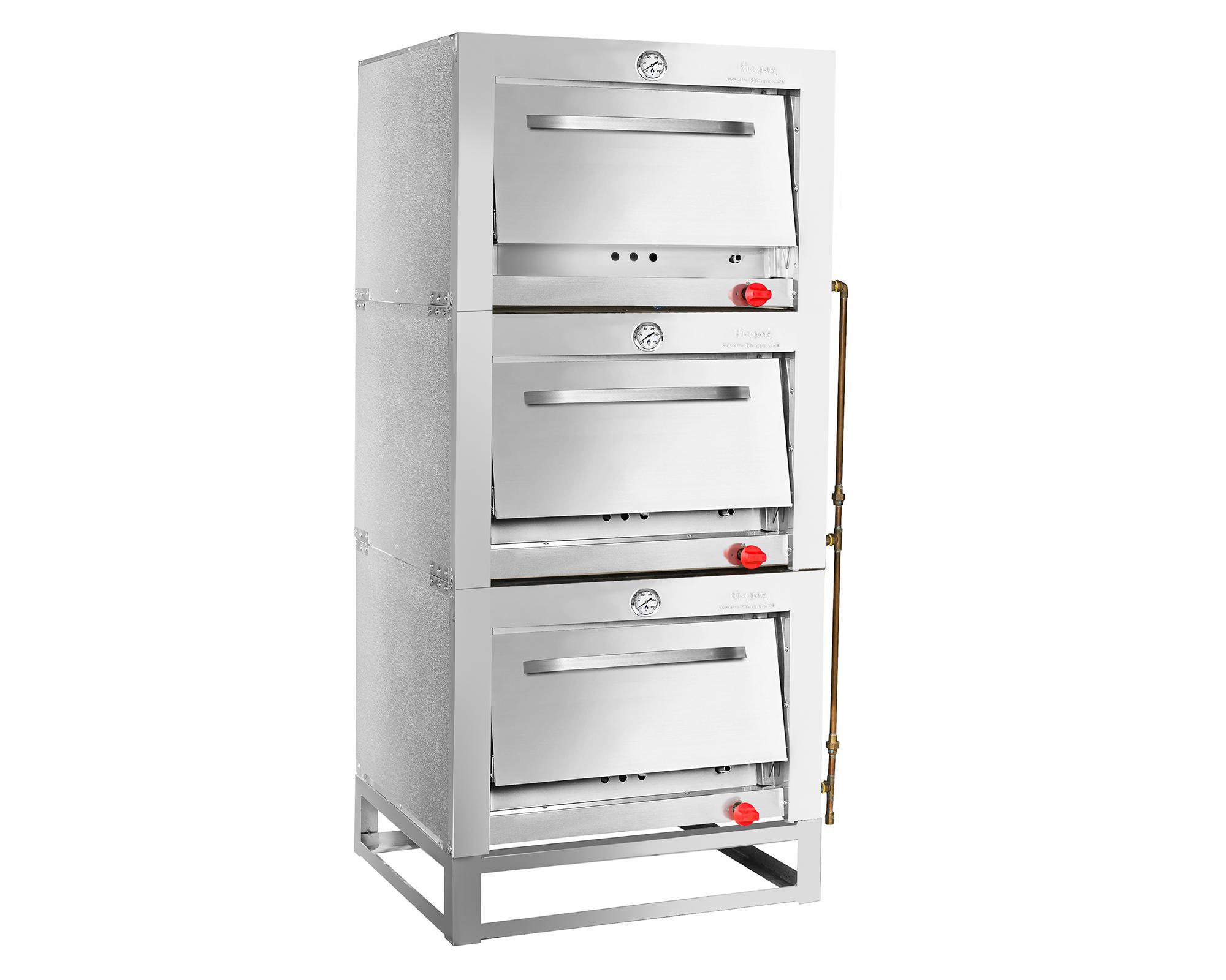 Horno 3 cámaras inox. 65x65 gas natural-1