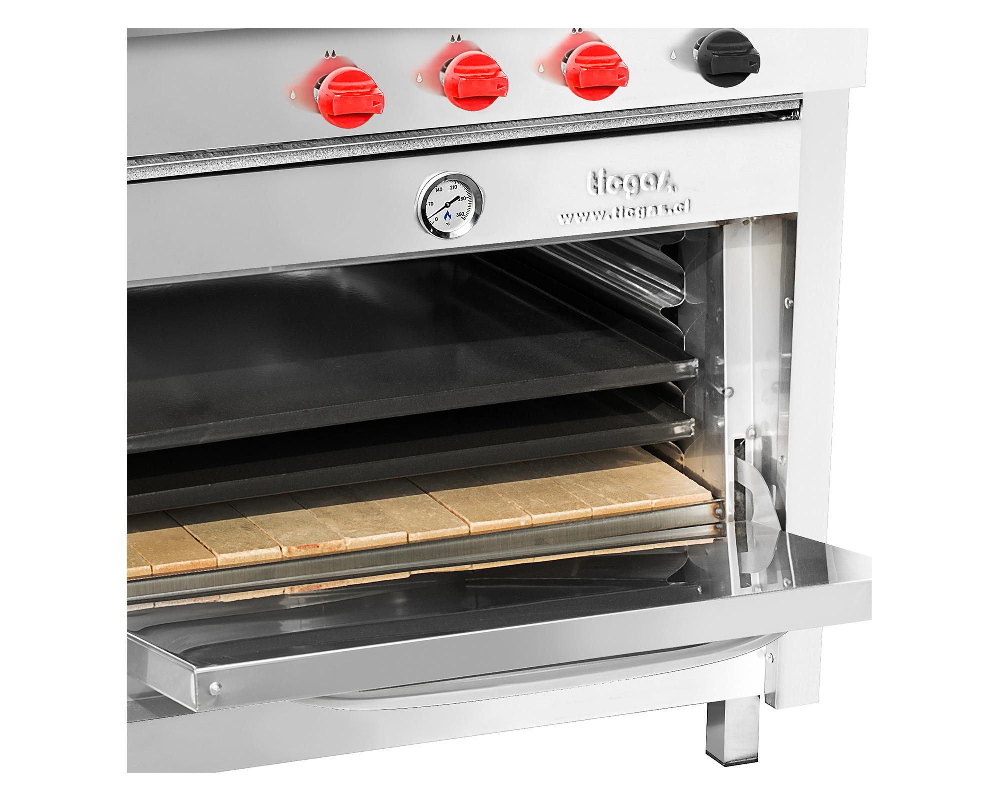 Cocina 4 platos acero inoxidable gas licuado-6