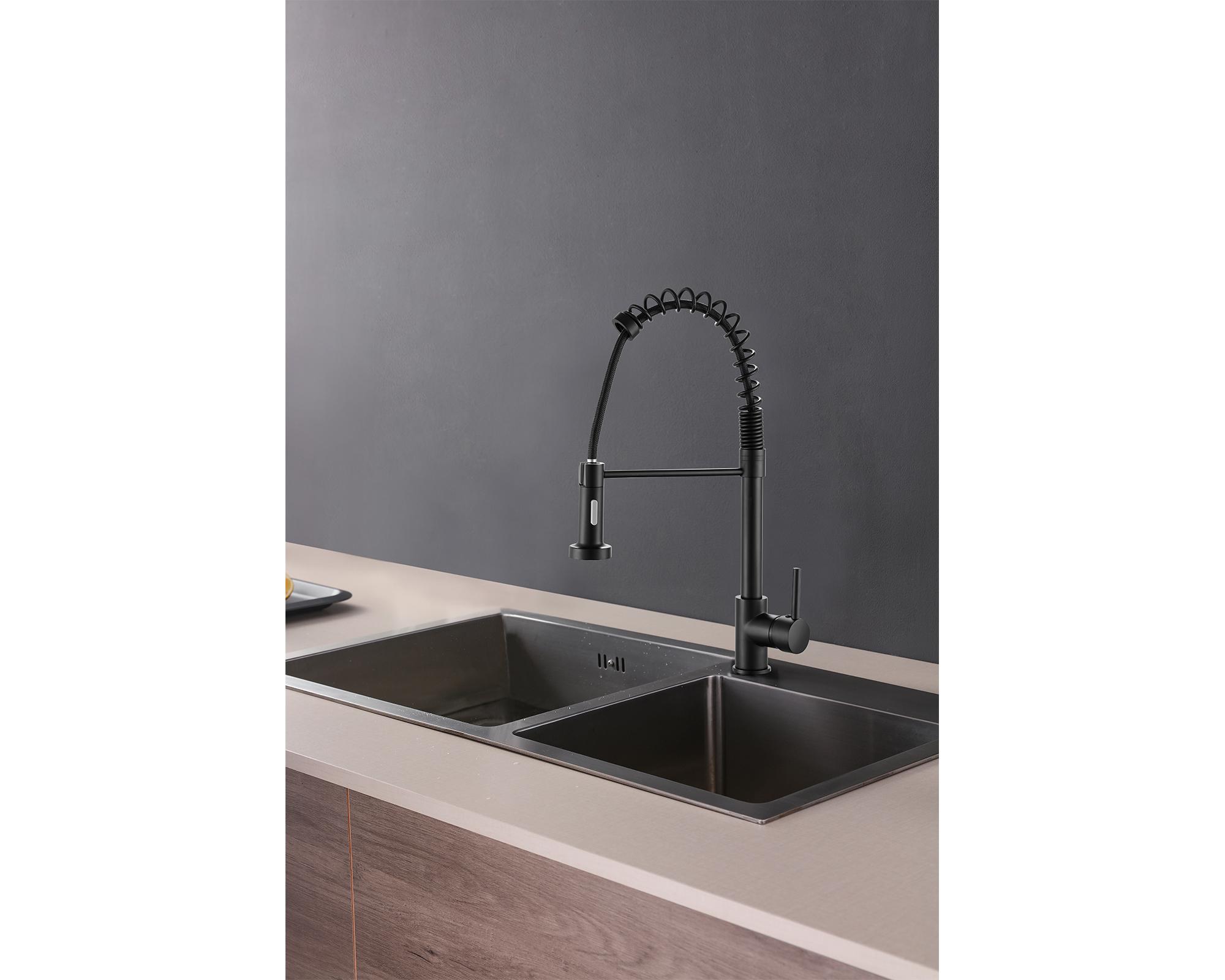 Monomandos lavaplatos Gourmet negro mate-3