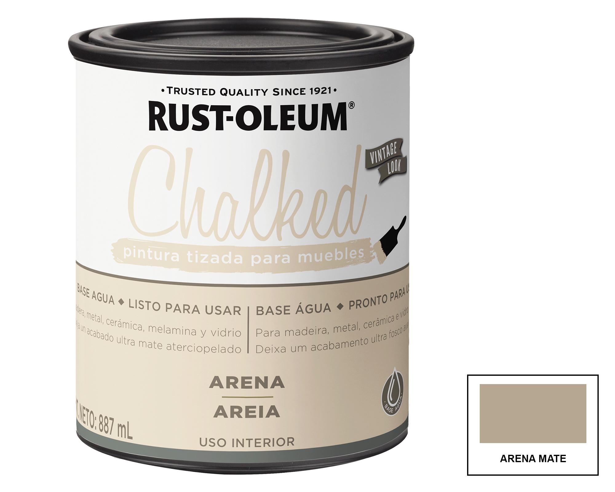 Pintura tizada base agua 887 ml Chalked Interior arena mate-0