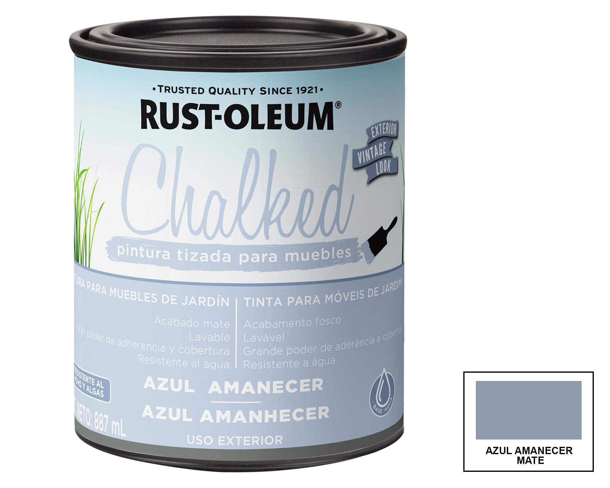 Pintura tizada exterior base agua 887 ml Chalked Exterior azul amanecer mate-0