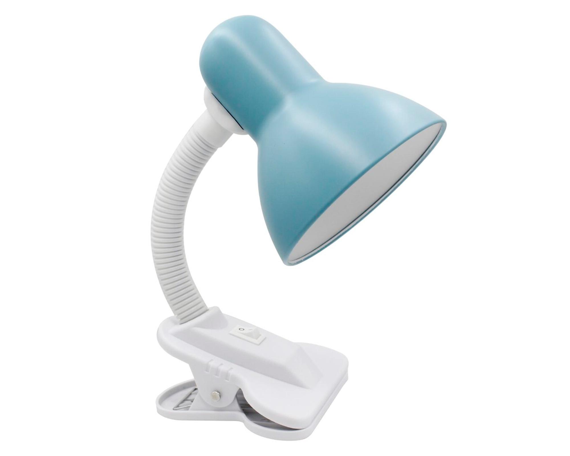 Lámpara de escritorio 40W E27 1L Flexible con pinza azul-0
