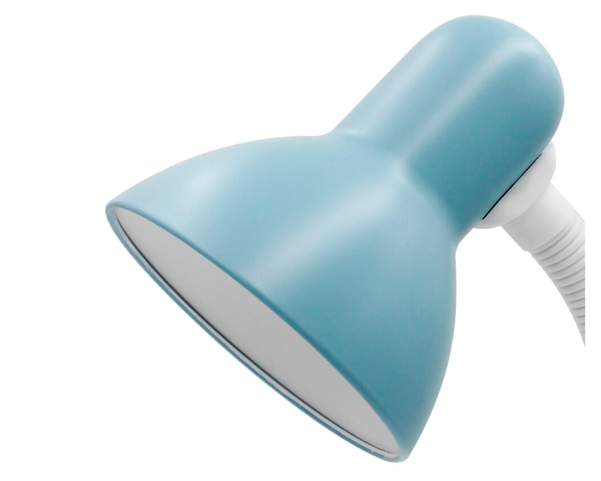 Lámpara de escritorio 40W E27 1L Flexible con pinza azul-1