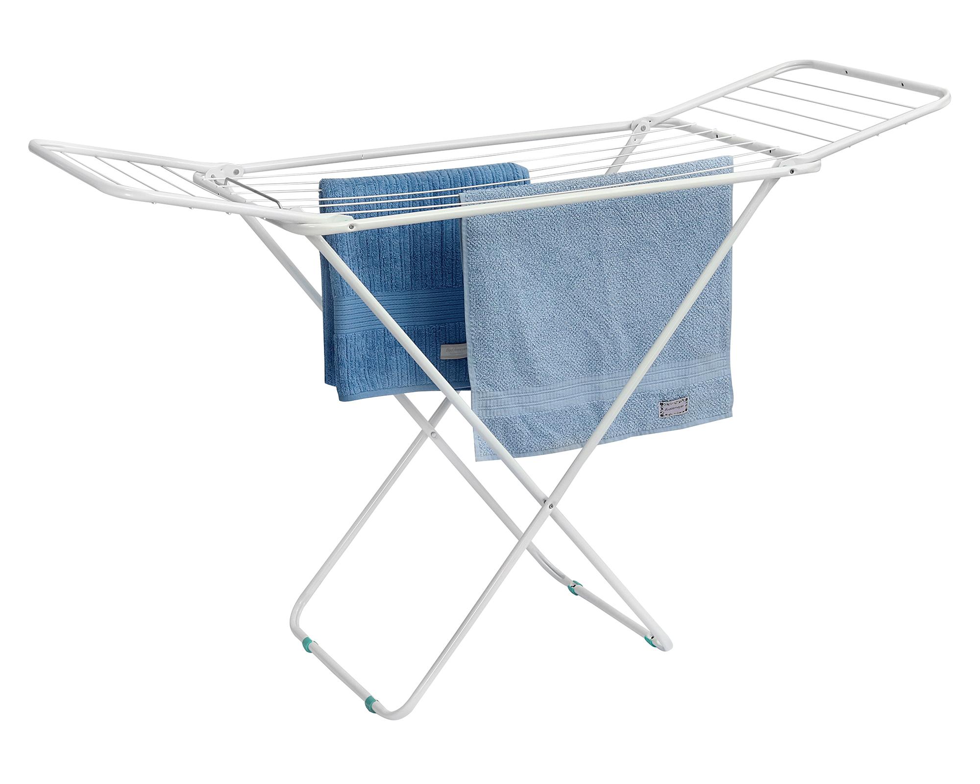 Tendedero de pie con alas 6604 blanco 90x50x143 cm-0