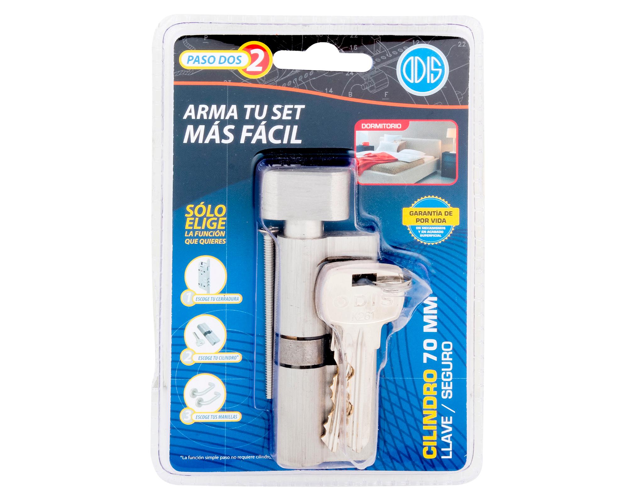 Cilindro llave mariposa 70 mm níquel satín-2