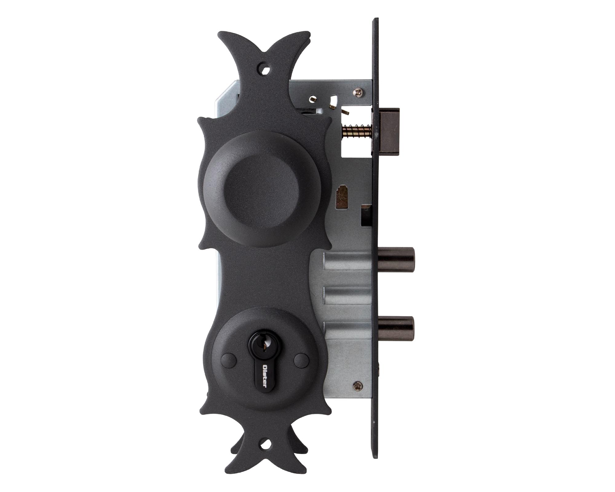 Cerradura embutida Toltén pomo negro-0