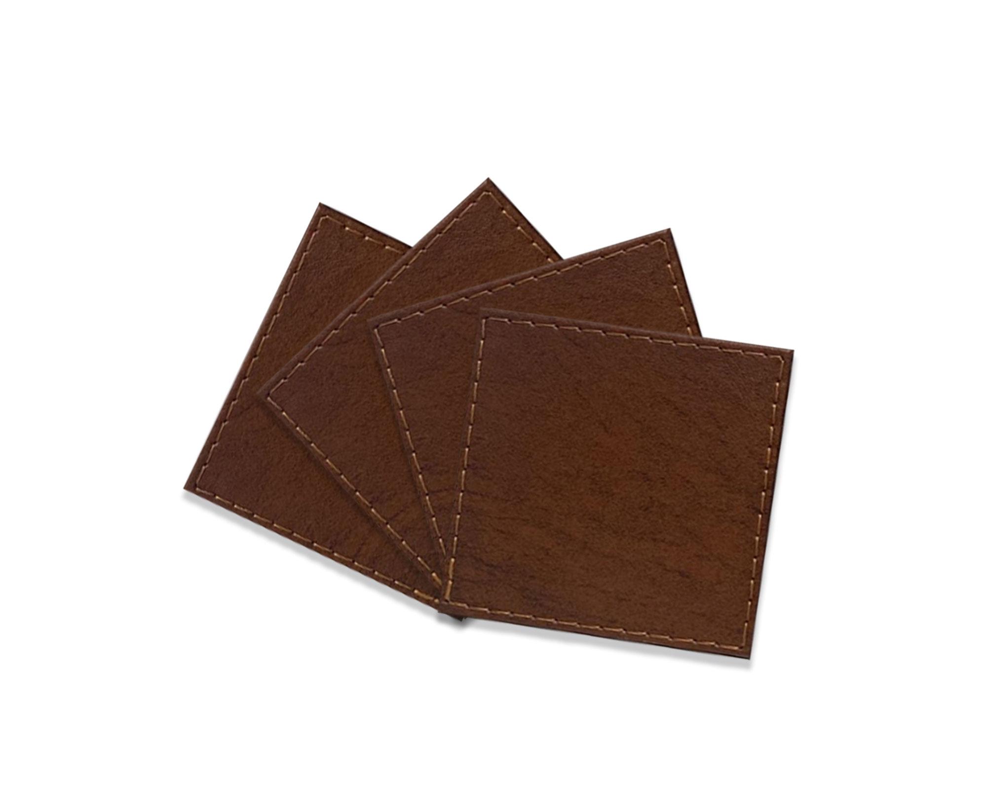 Set 4 Posavasos 10x10 cm Classic Habano café-1