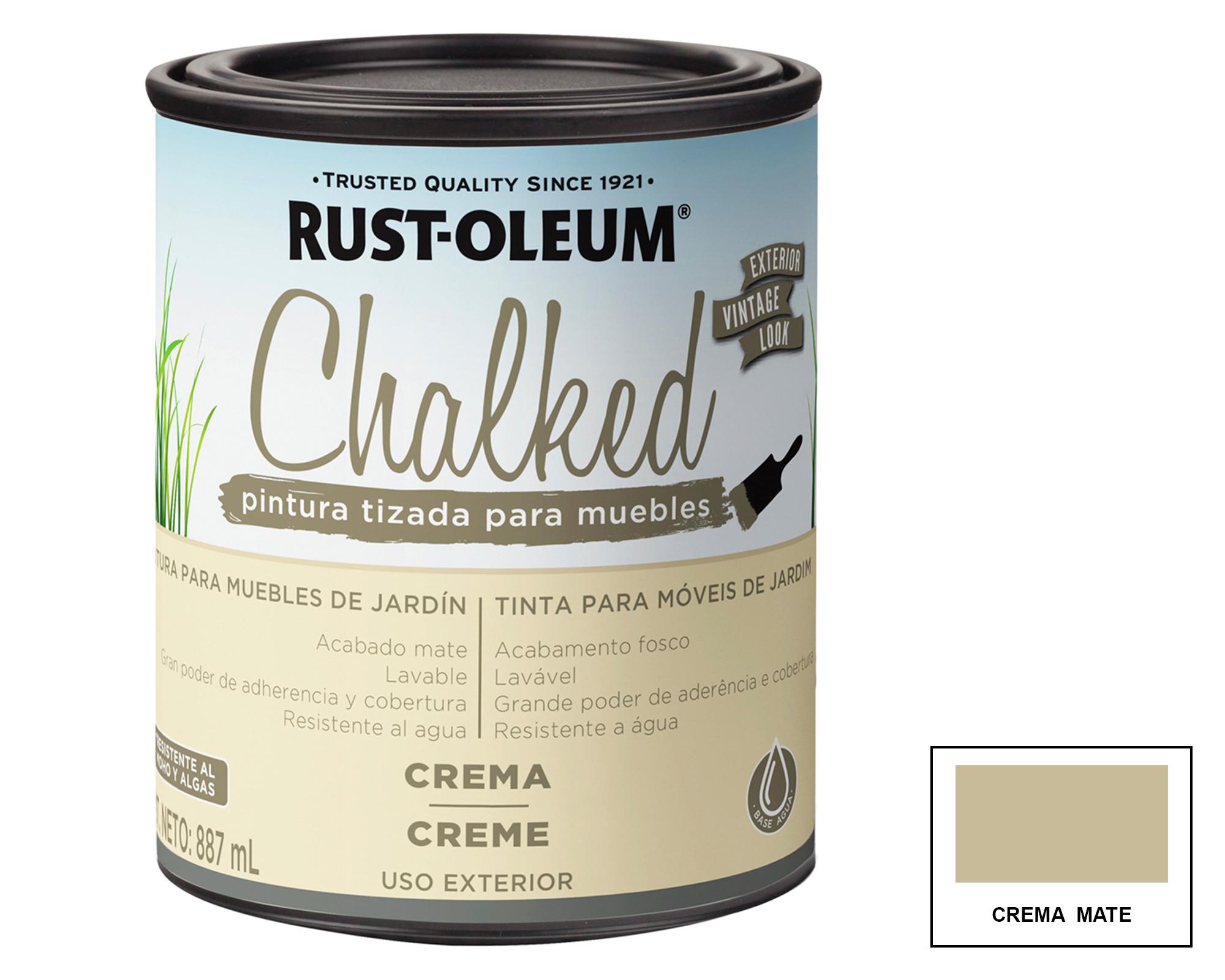 Pintura tizada exterior base agua 887 ml Chalked Exterior crema mate-0