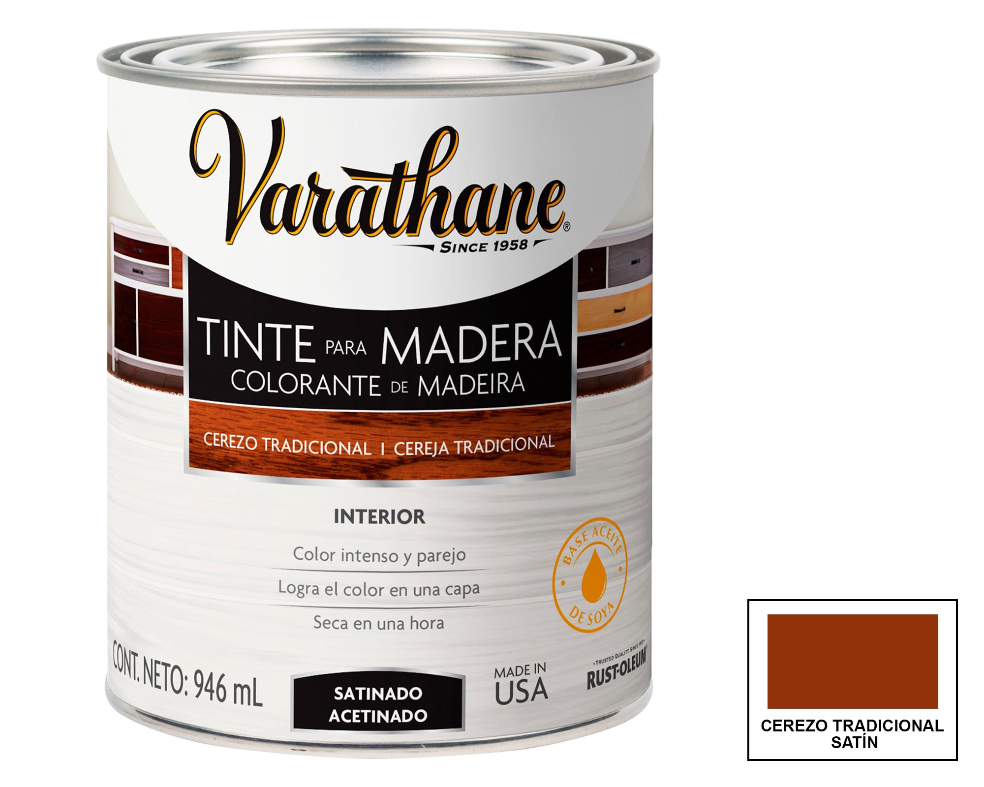 Tinte para madera 946 ml Varathane cerezo tradicional satín-0