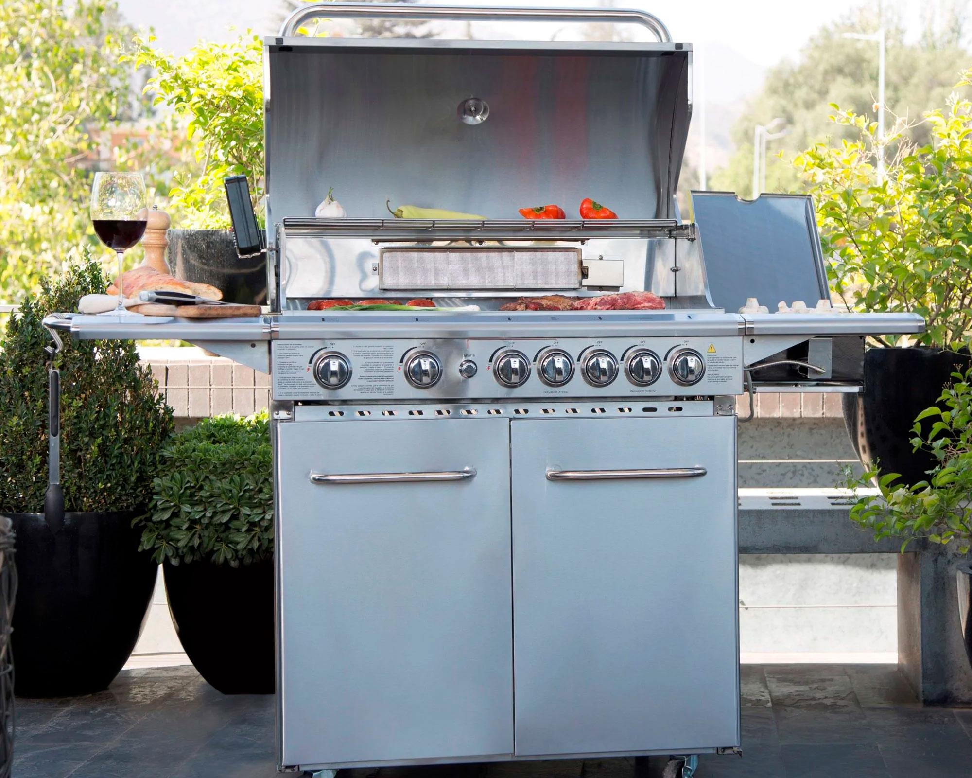 Parrilla a gas 7 quemadores Smart gris-10