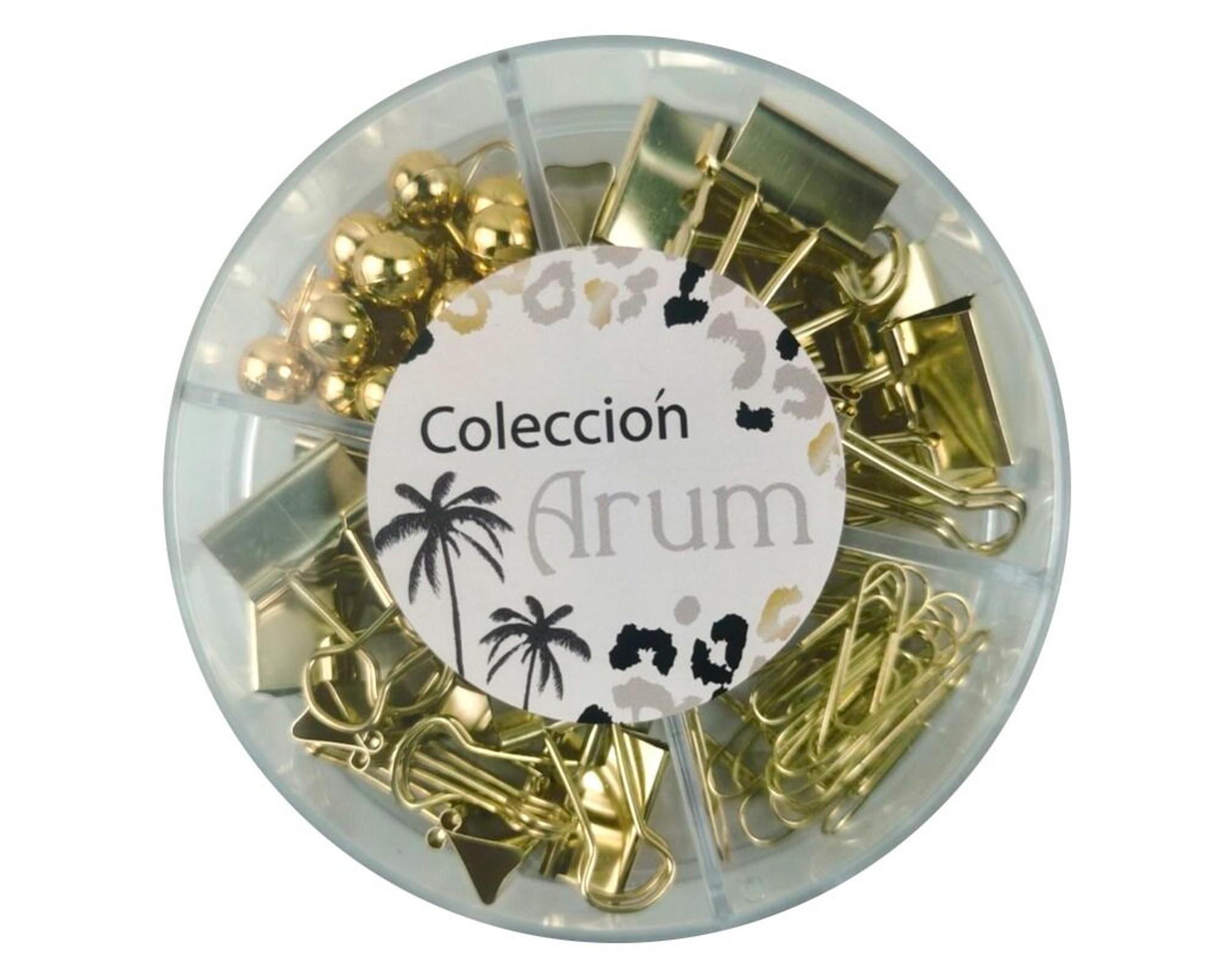 Jarra 4 divisiones Clips+pins dorado-0