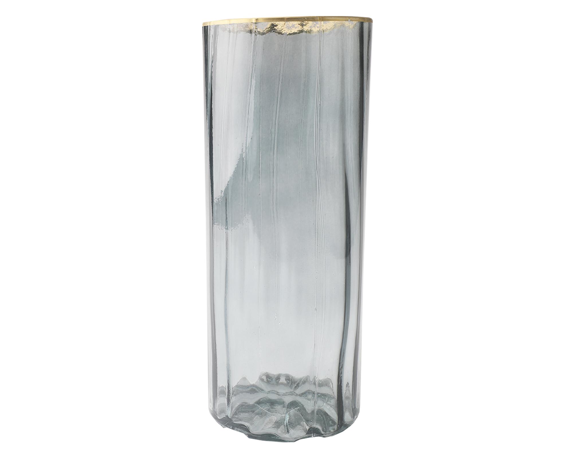 Florero 25 cm Olas gris-0