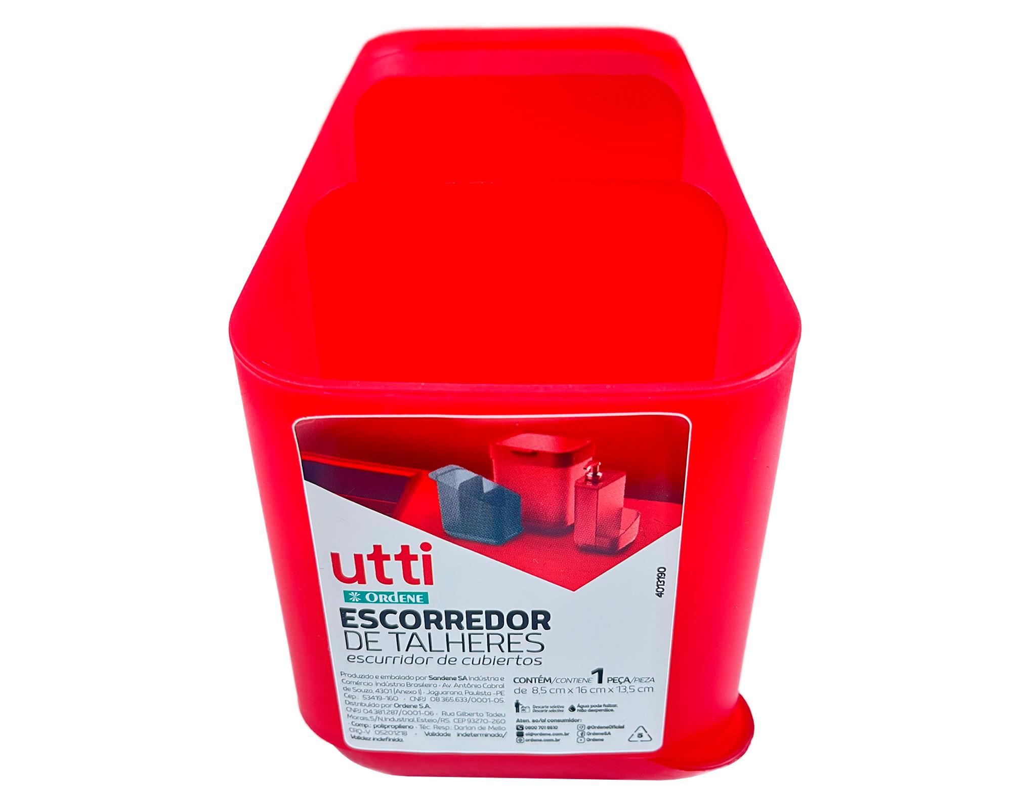 Escurridor de cubiertos 15.3x8.8x13 cm rojo-0