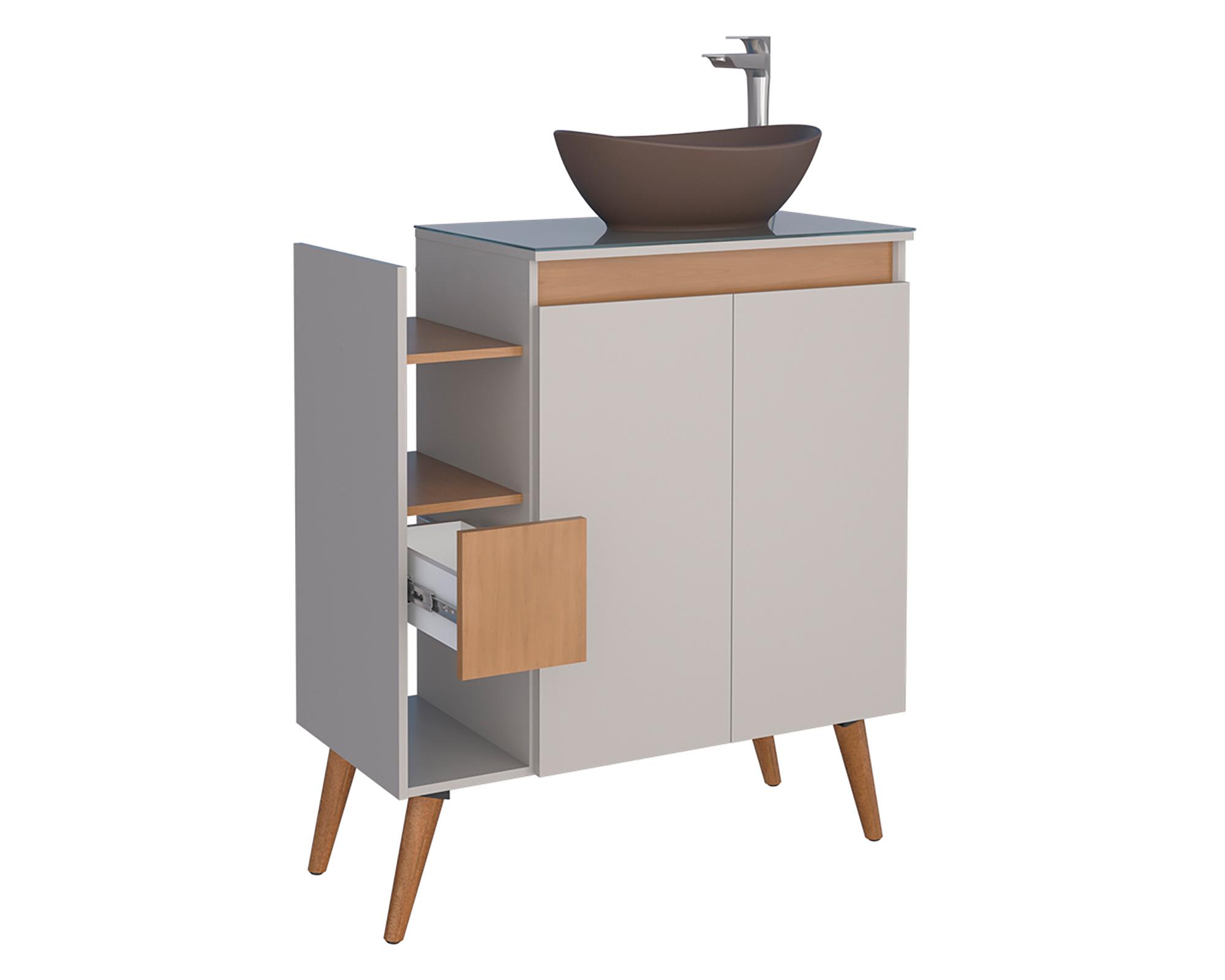 Mueble vanitorio 80 cm Lotus beige/café-1
