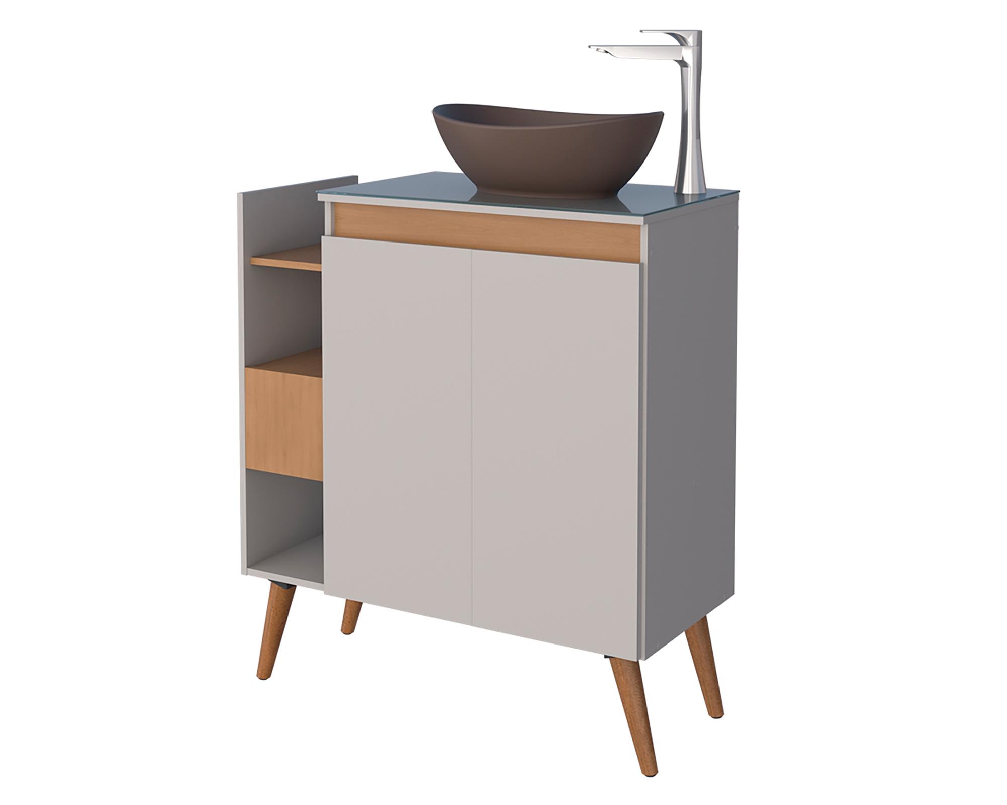 Mueble vanitorio 80 cm Lotus beige/café-2
