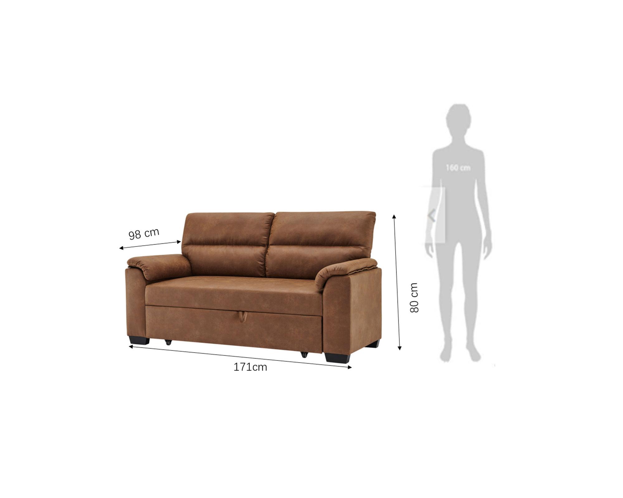 Sofá cama PU caramel-5