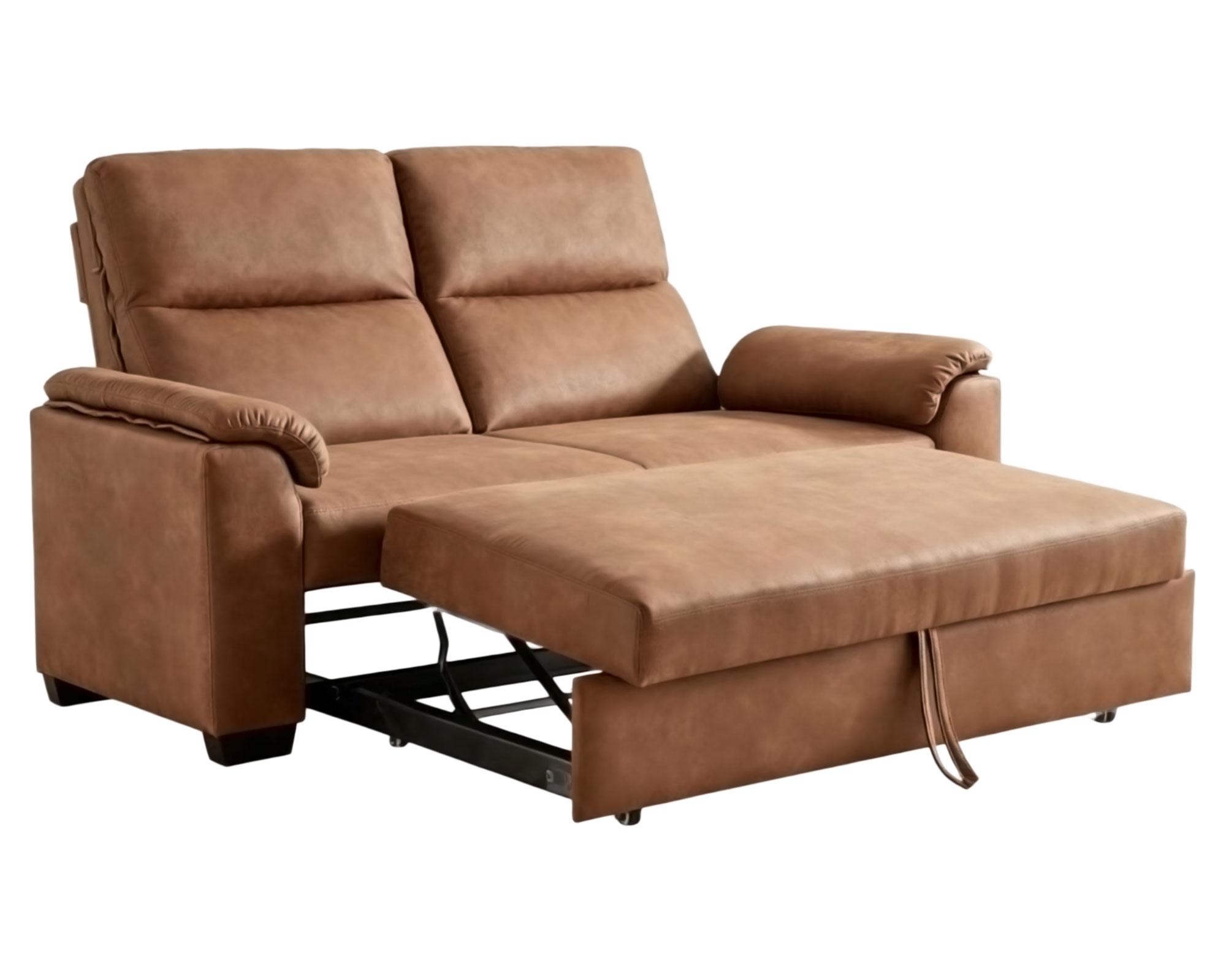 Sofá cama PU caramel-2