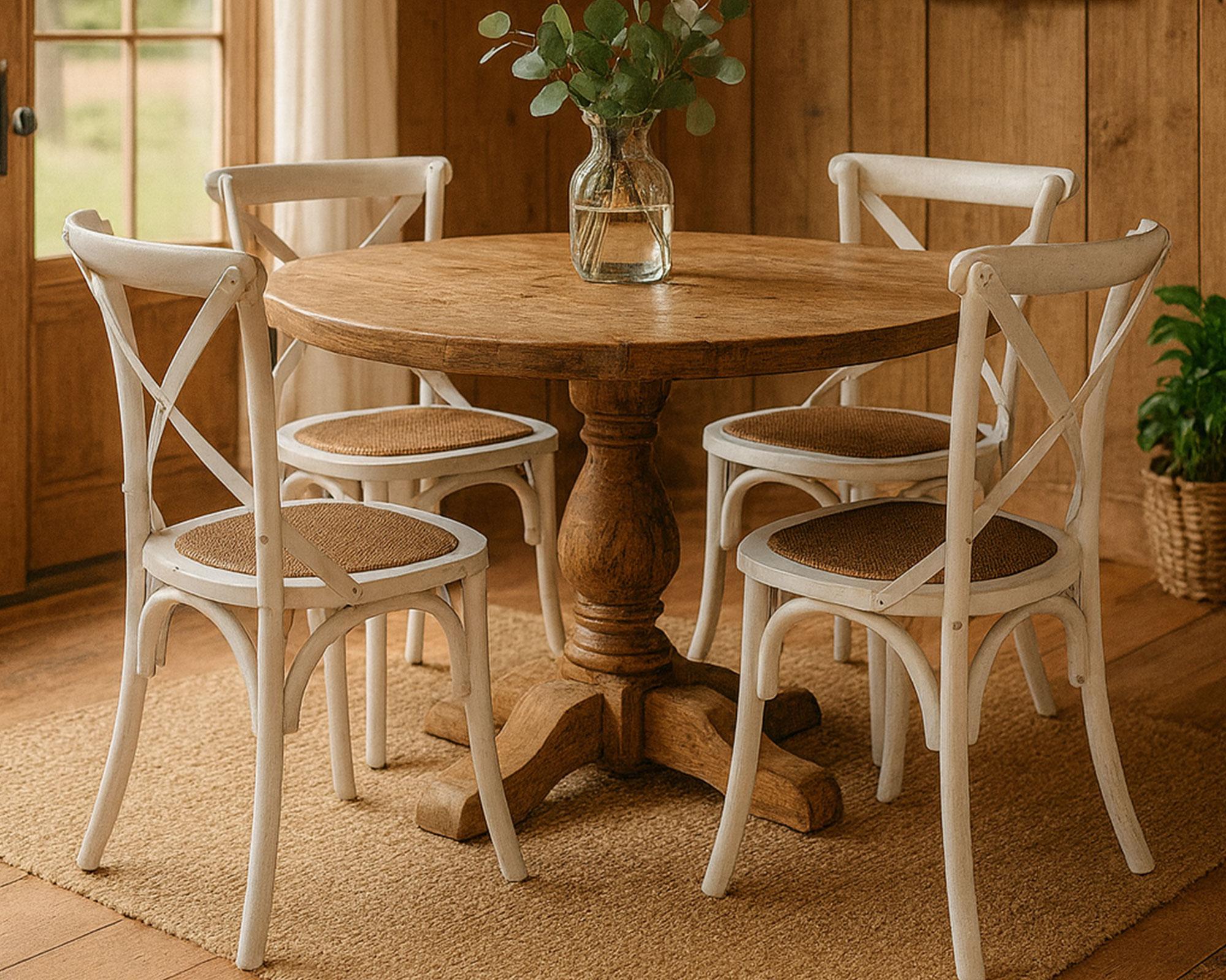 Silla Rustic 2.0 blanco Antique 88x49x54 cm-4