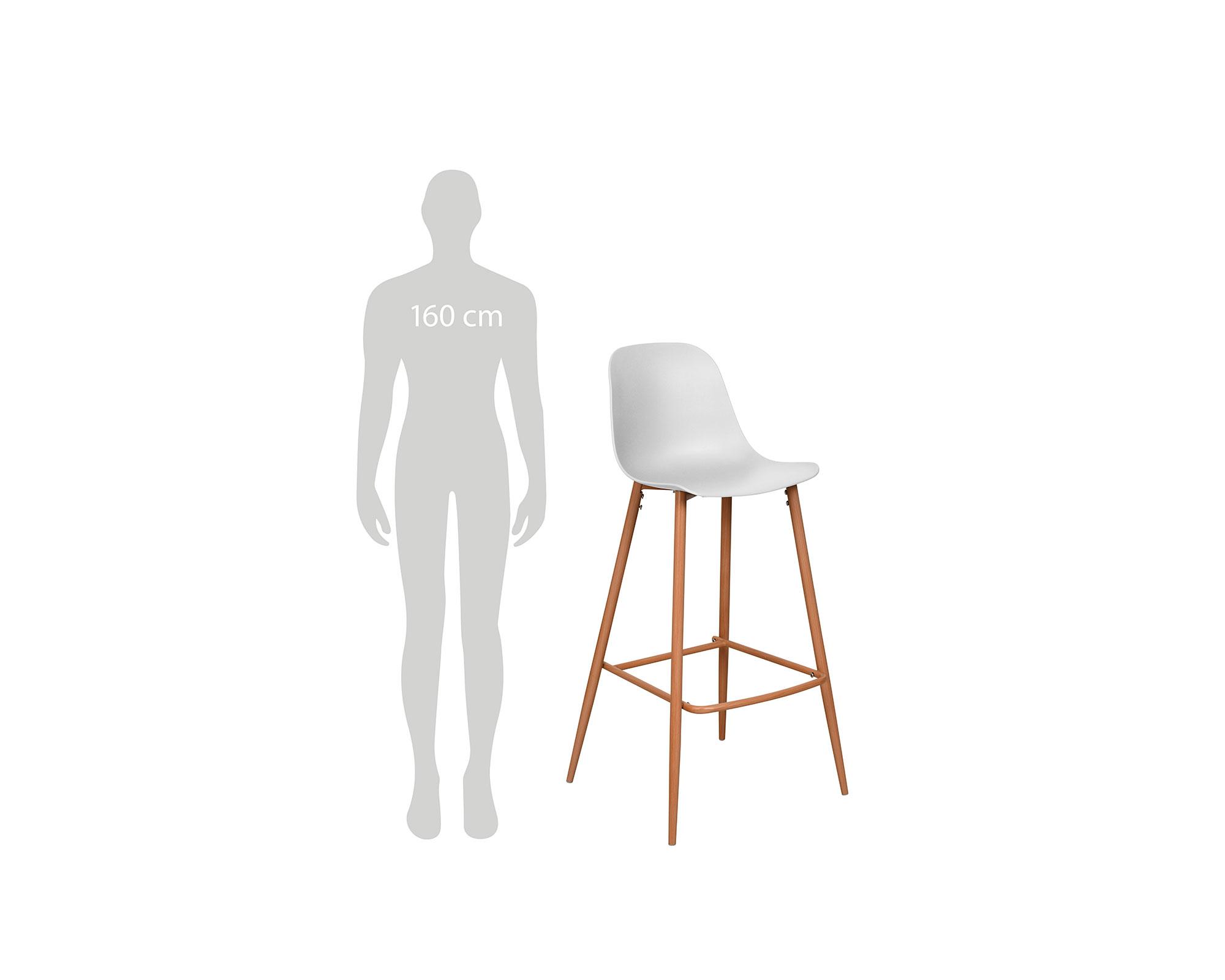 Silla bar 102x37x46 cm blanco-5
