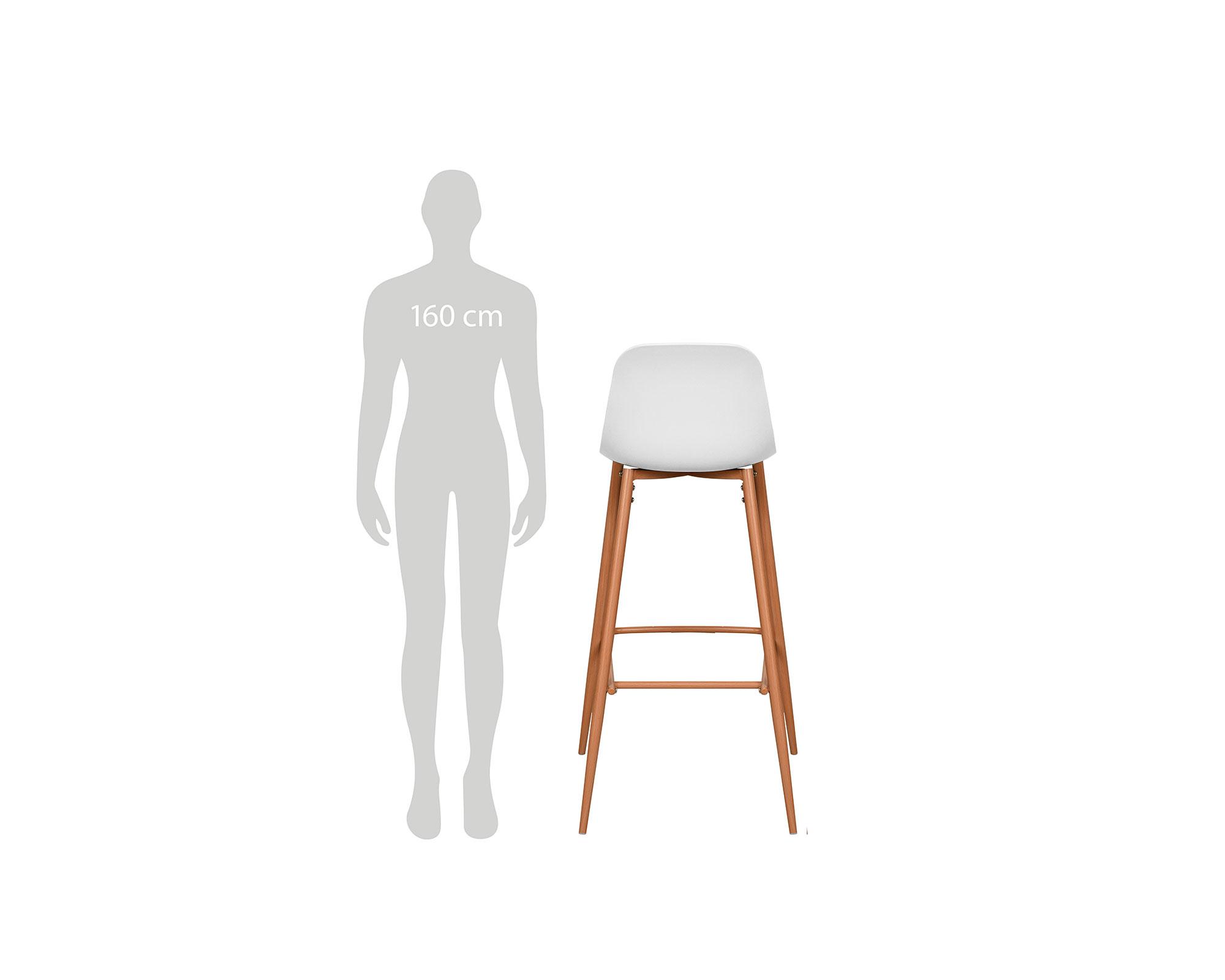 Silla bar 102x37x46 cm blanco-7