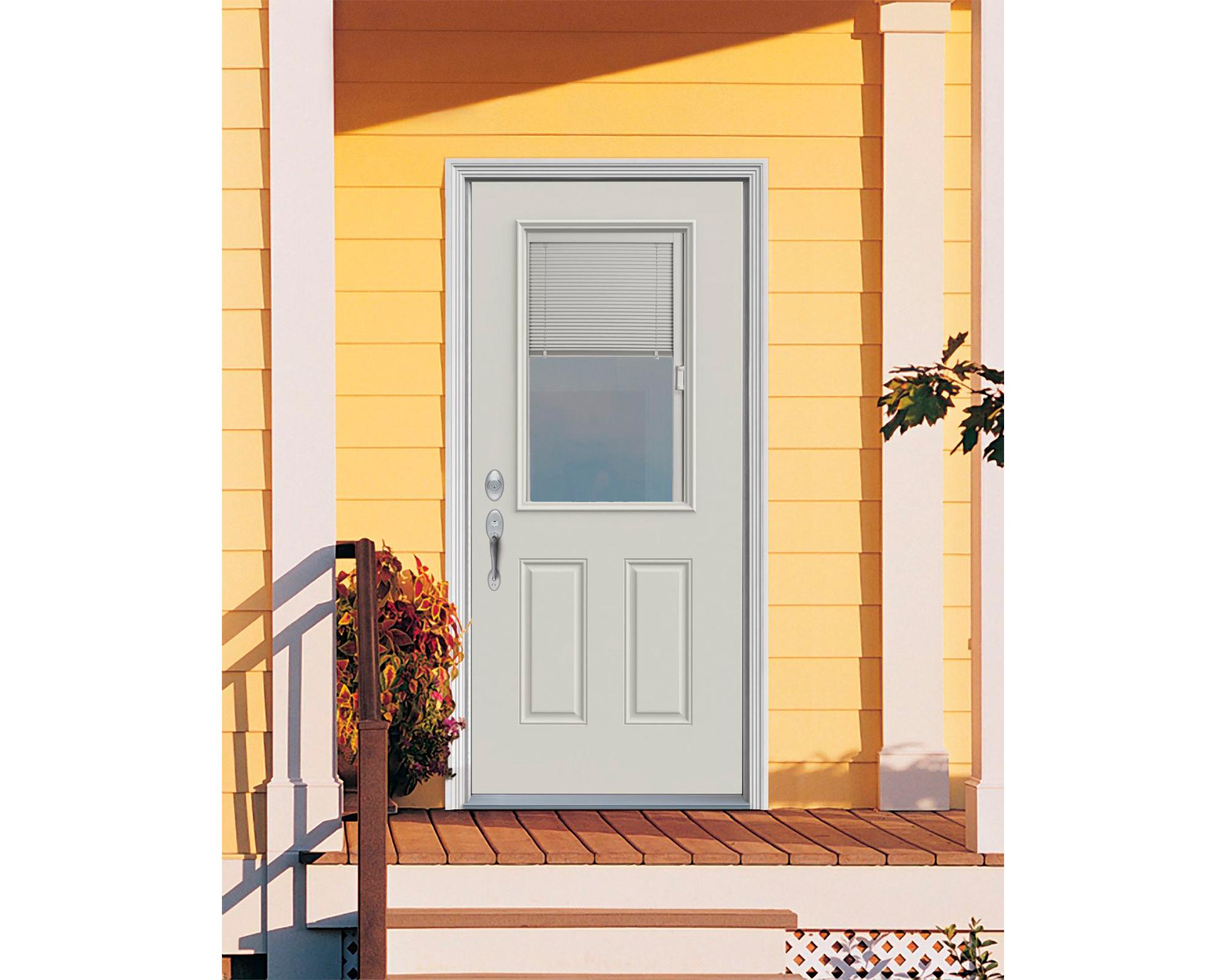 Puerta 90x200 cm Medio cuerpo con persiana blanco-3