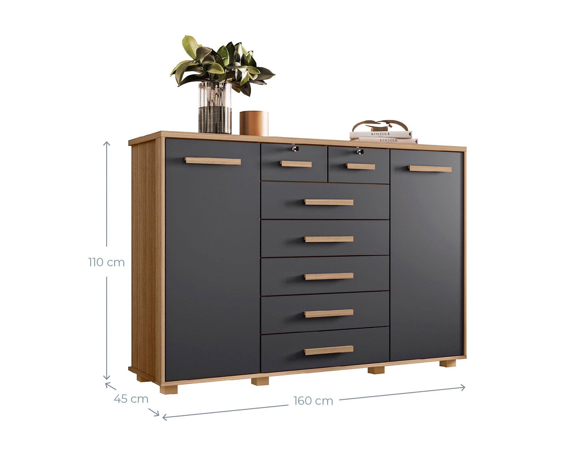 Cómoda 7 cajones Fontana gris-3