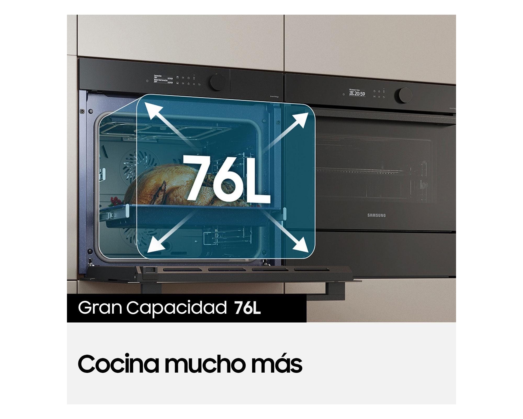 Horno eléctrico 76 litros NV7B4020ZAK/ZS clean black-4