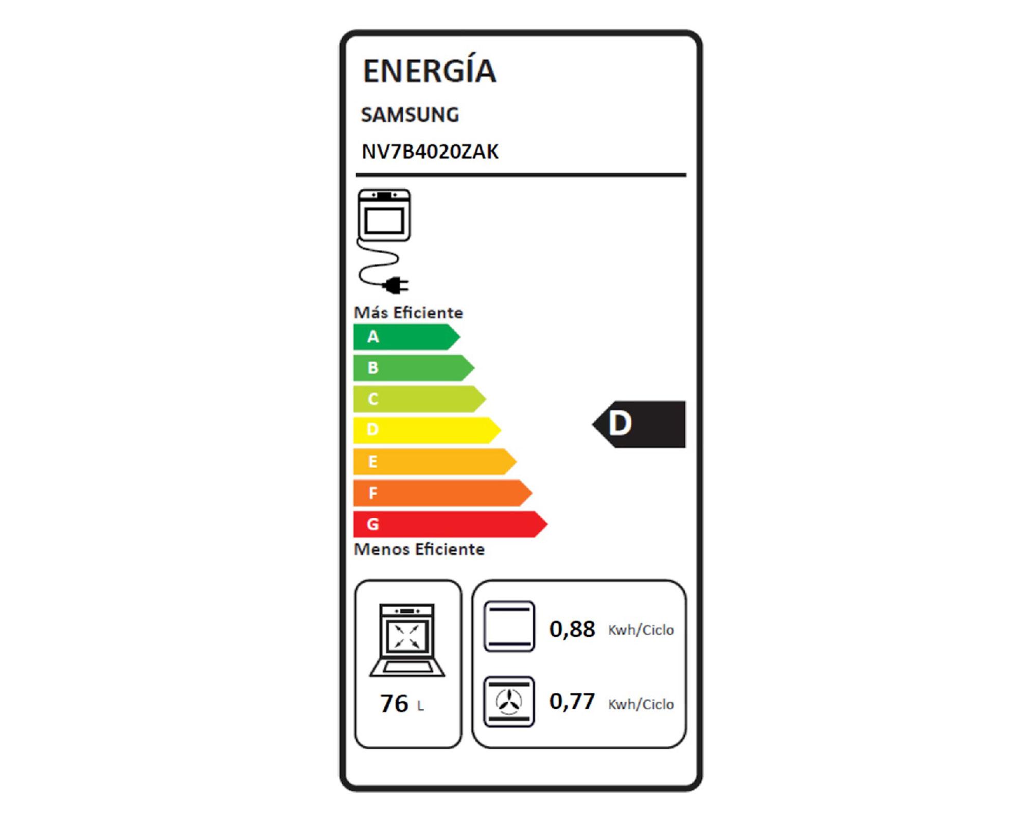 Horno eléctrico 76 litros NV7B4020ZAK/ZS clean black-9